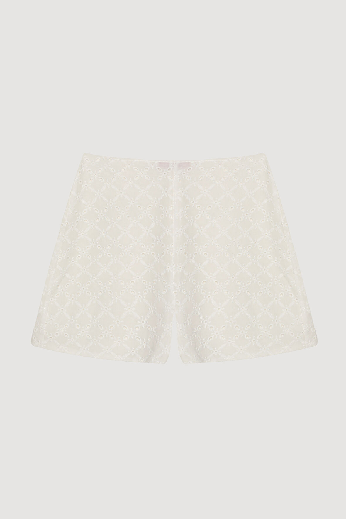 Fisto Detaylı Mini Şort Ekru