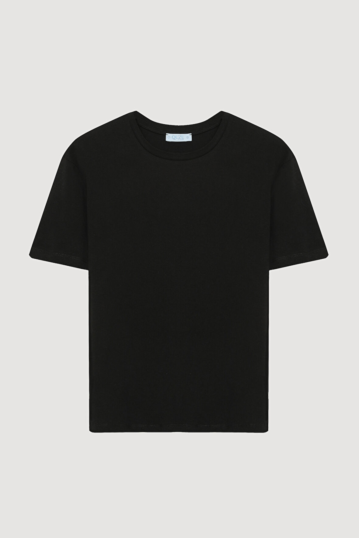 Bisiklet Yaka Oversize Basic Tişört Siyah