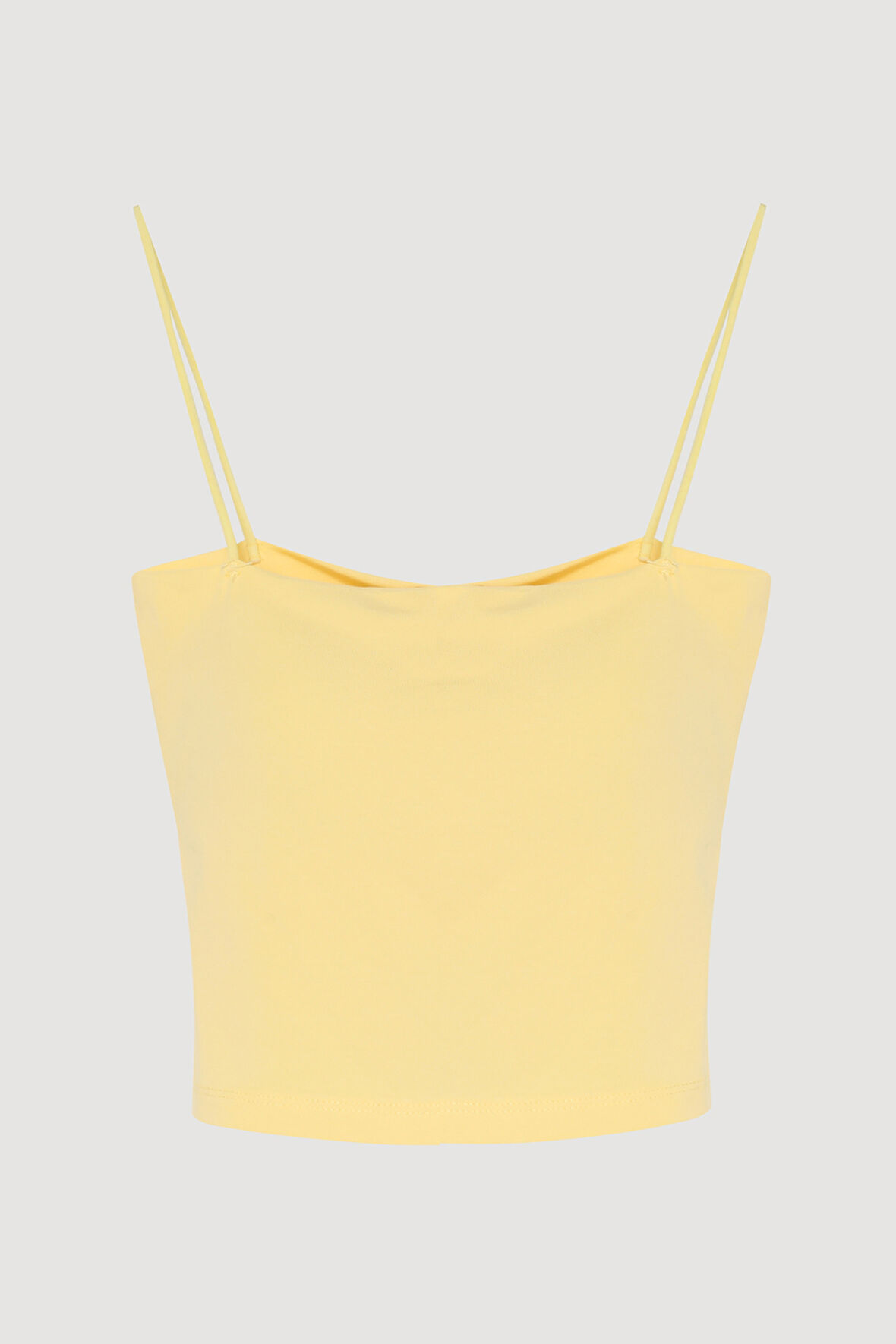 Modal Askılı Crop Basic Atlet Sarı