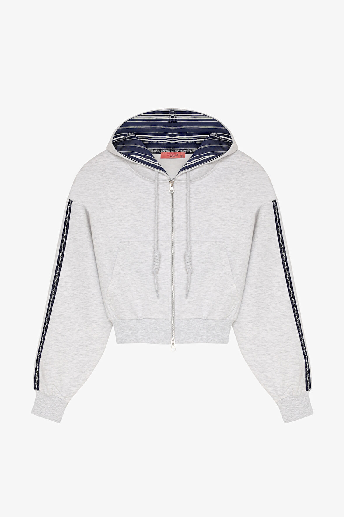 Kapüşon Garnili Fermuarlı Sweatshirt Karmelanj