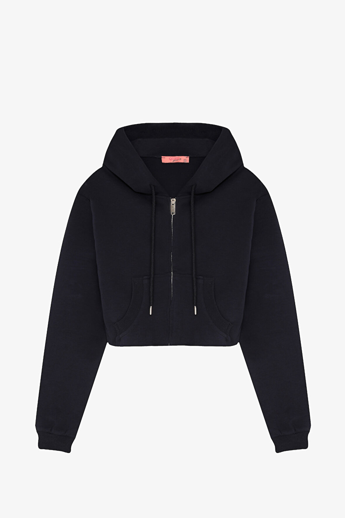 Kapüşonlu Fermuarlı Basic Sweatshirt Lacivert