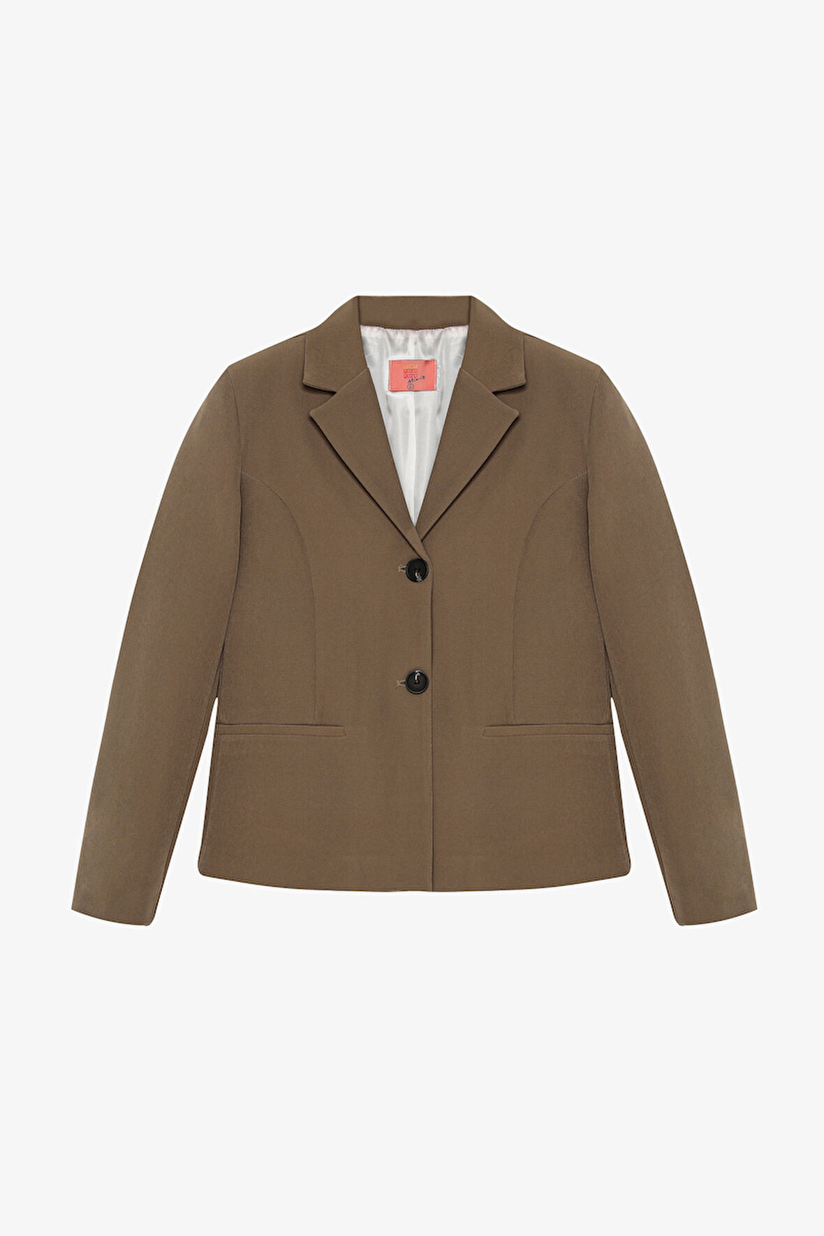 Çift Düğmeli Dikiş Detaylı Blazer Ceket Haki