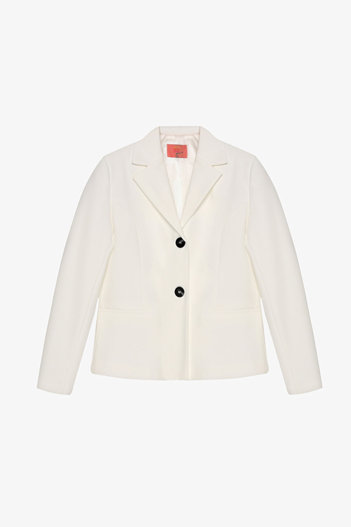 Çift Düğmeli Dikiş Detaylı Blazer Ceket Ekru