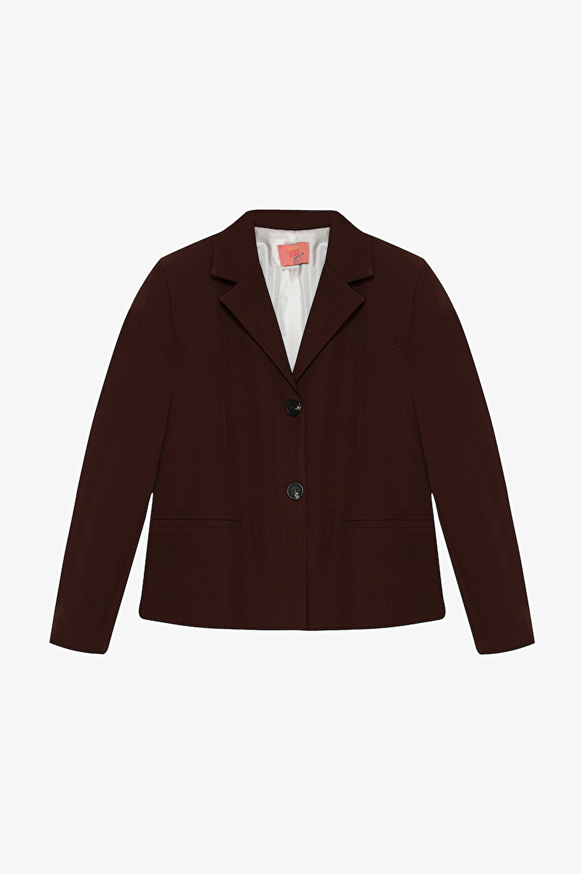 Çift Düğmeli Dikiş Detaylı Blazer Ceket Kahverengi