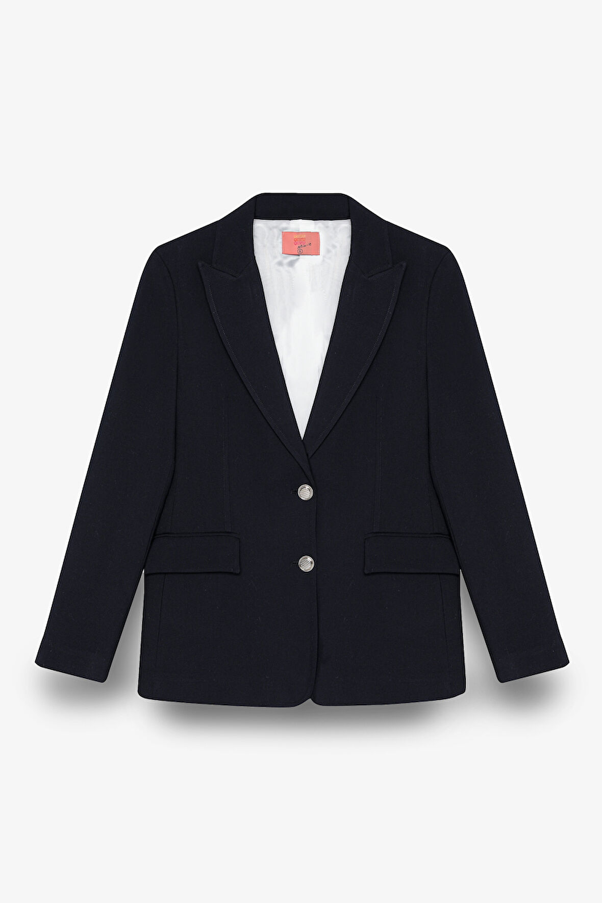 Kapak Cepli Düz Kesim Düğmeli Blazer Ceket Lacivert