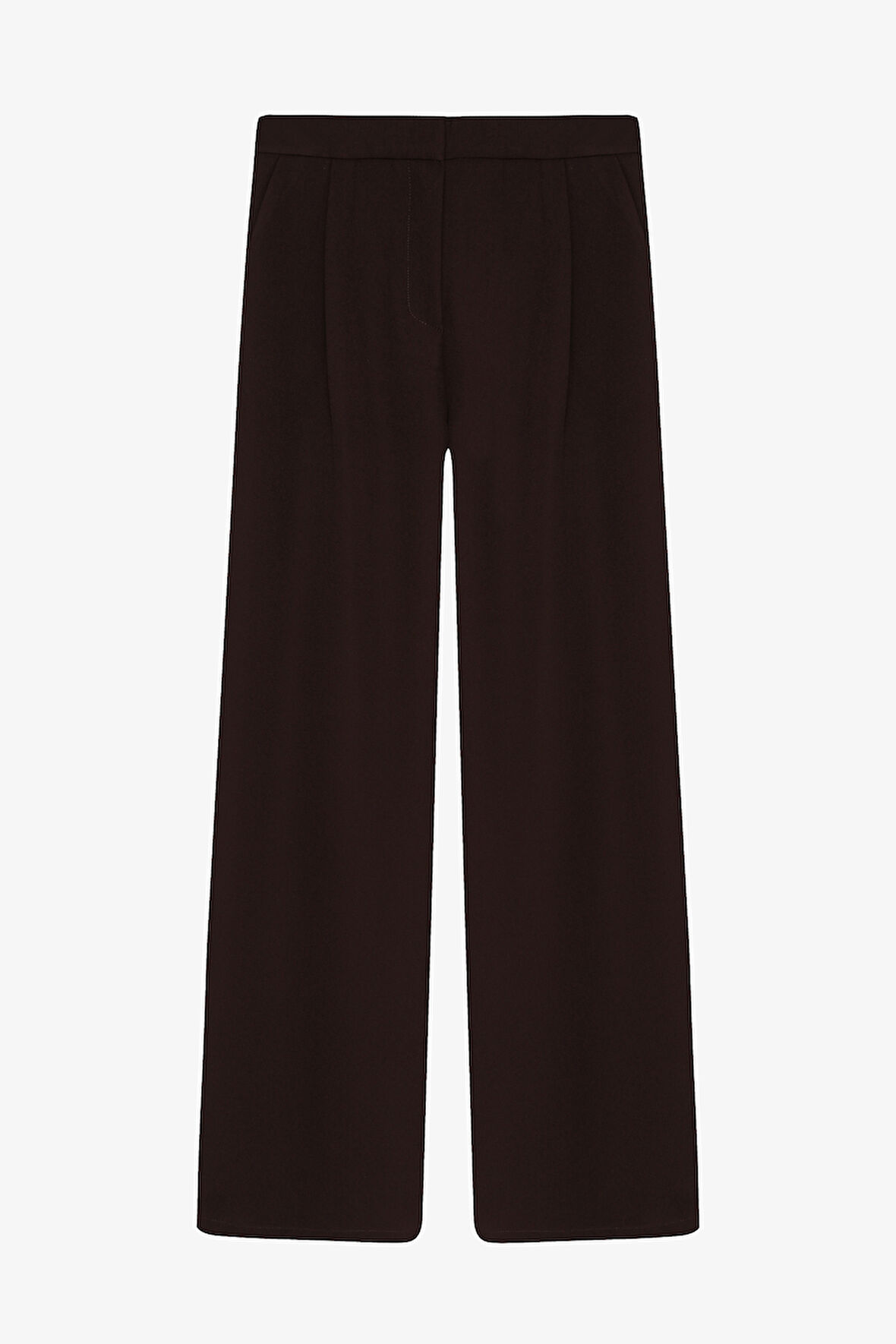 Bol Paça Kumaş Pantolon Koyu Kahve