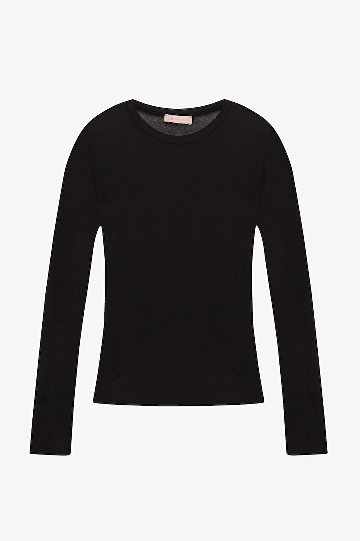 Bisiklet Yaka Basic Bluz Siyah