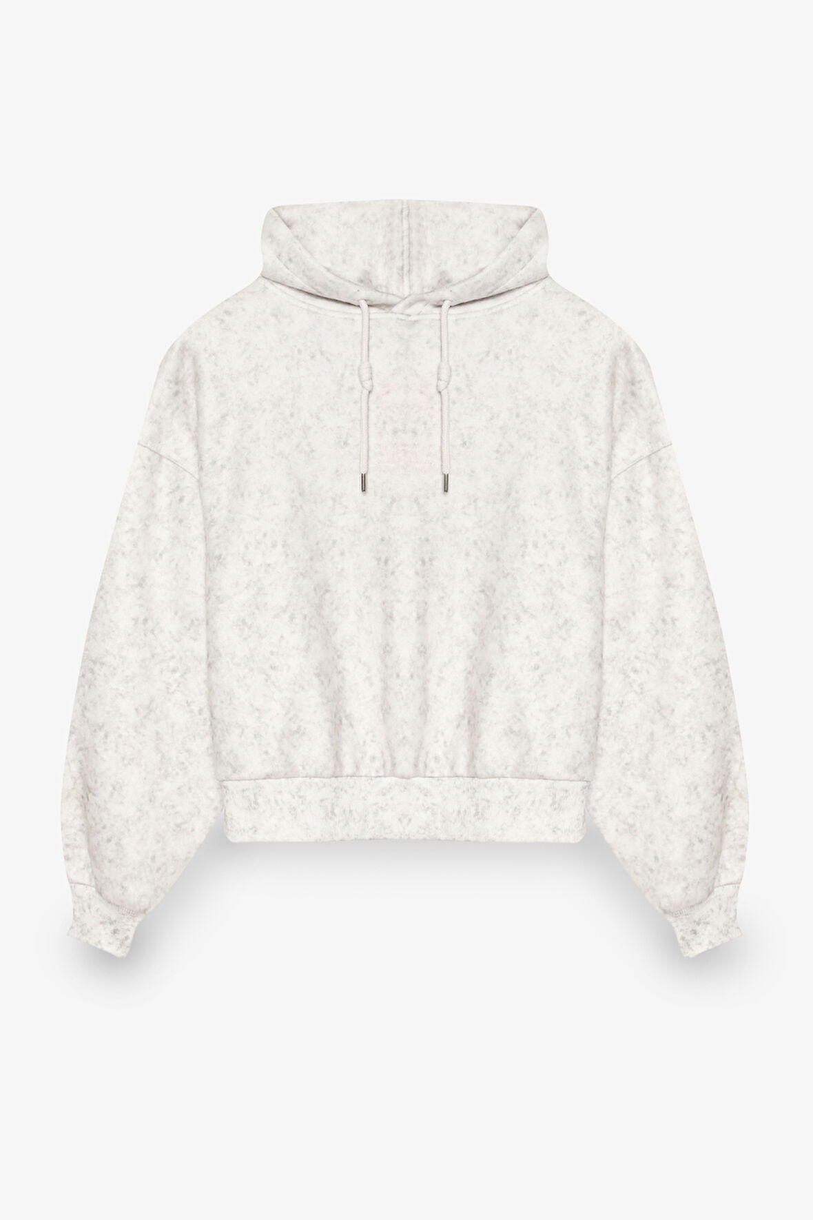 Kapüşonlu Yıkama Efektli Oversize Sweatshirt Ekru