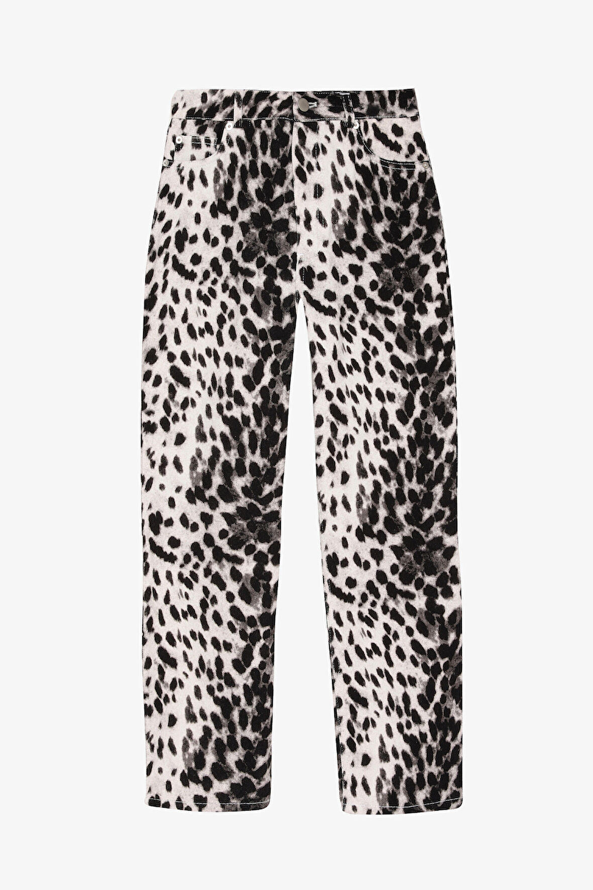 Leopar Desen Pantolon Siyah