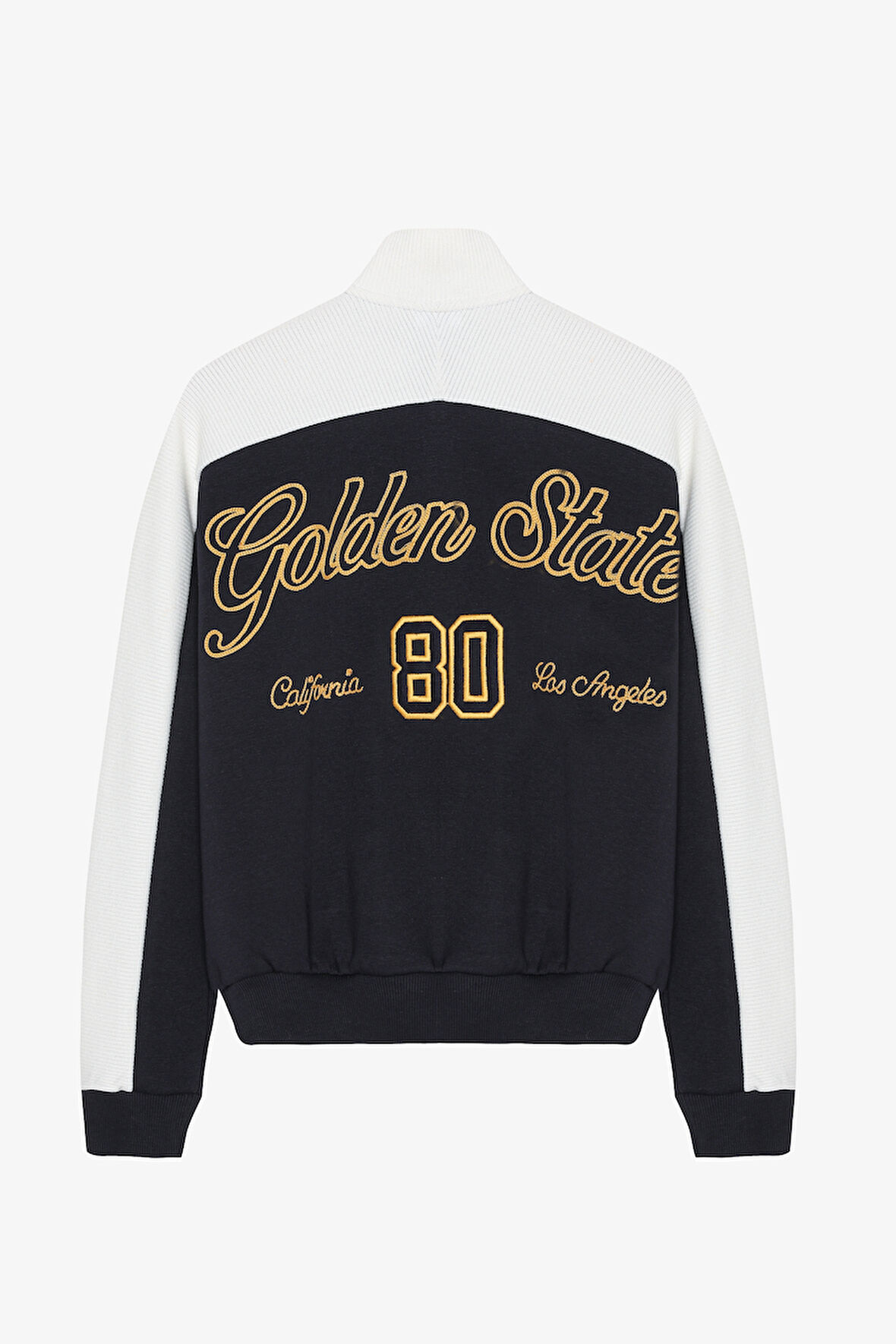 Nakışlı Kontrast Renkli Oversize Sweatshirt Lacivert