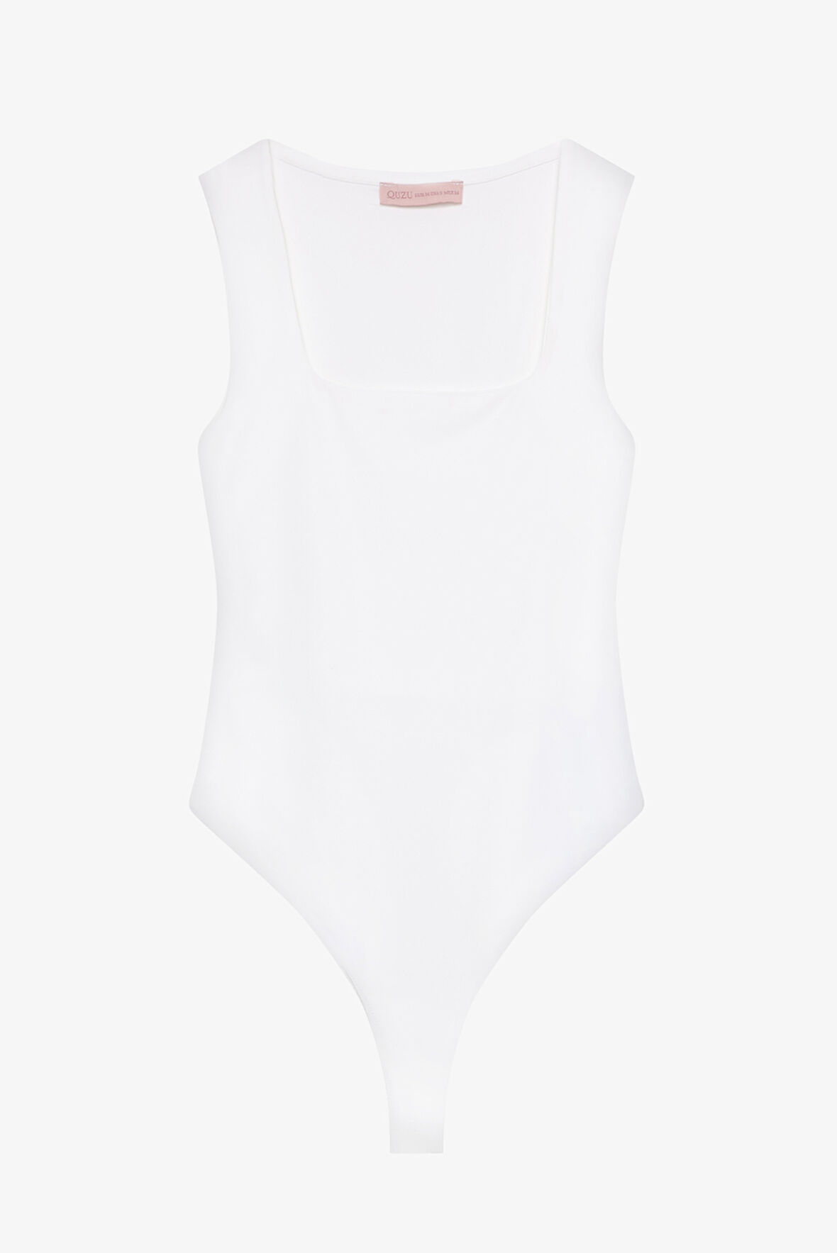 Kare Yaka Basic Bodysuit Ekru