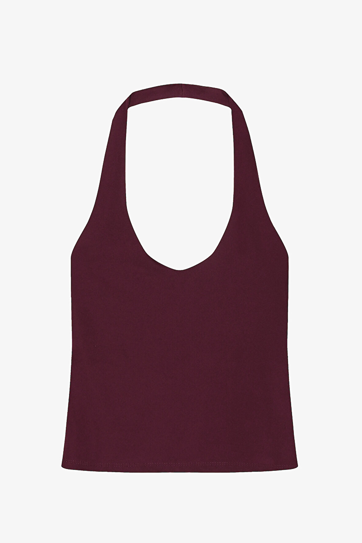 Sırt Dekolteli Halter Yaka Basic Atlet Mürdüm