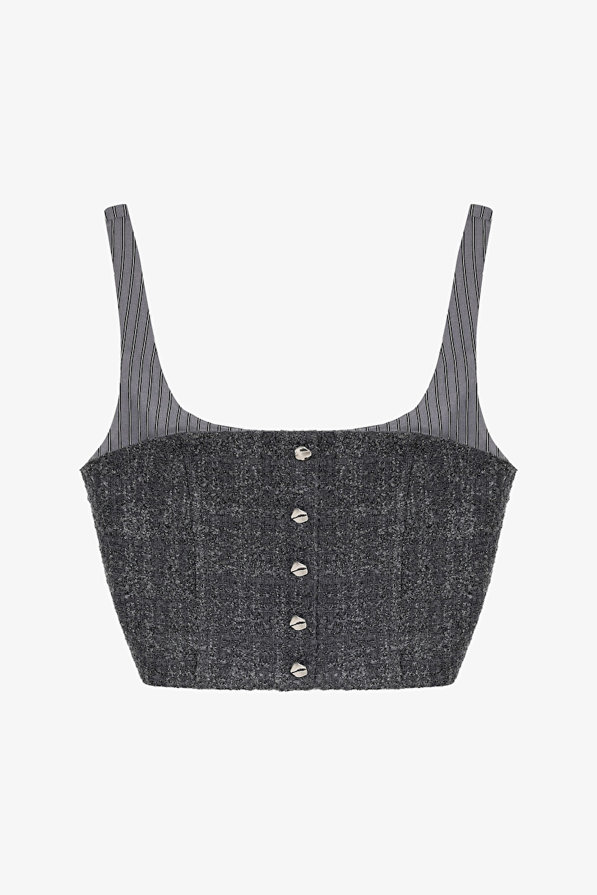 Askı Garnili Tüvit Büstiyer Bluz Antrasit