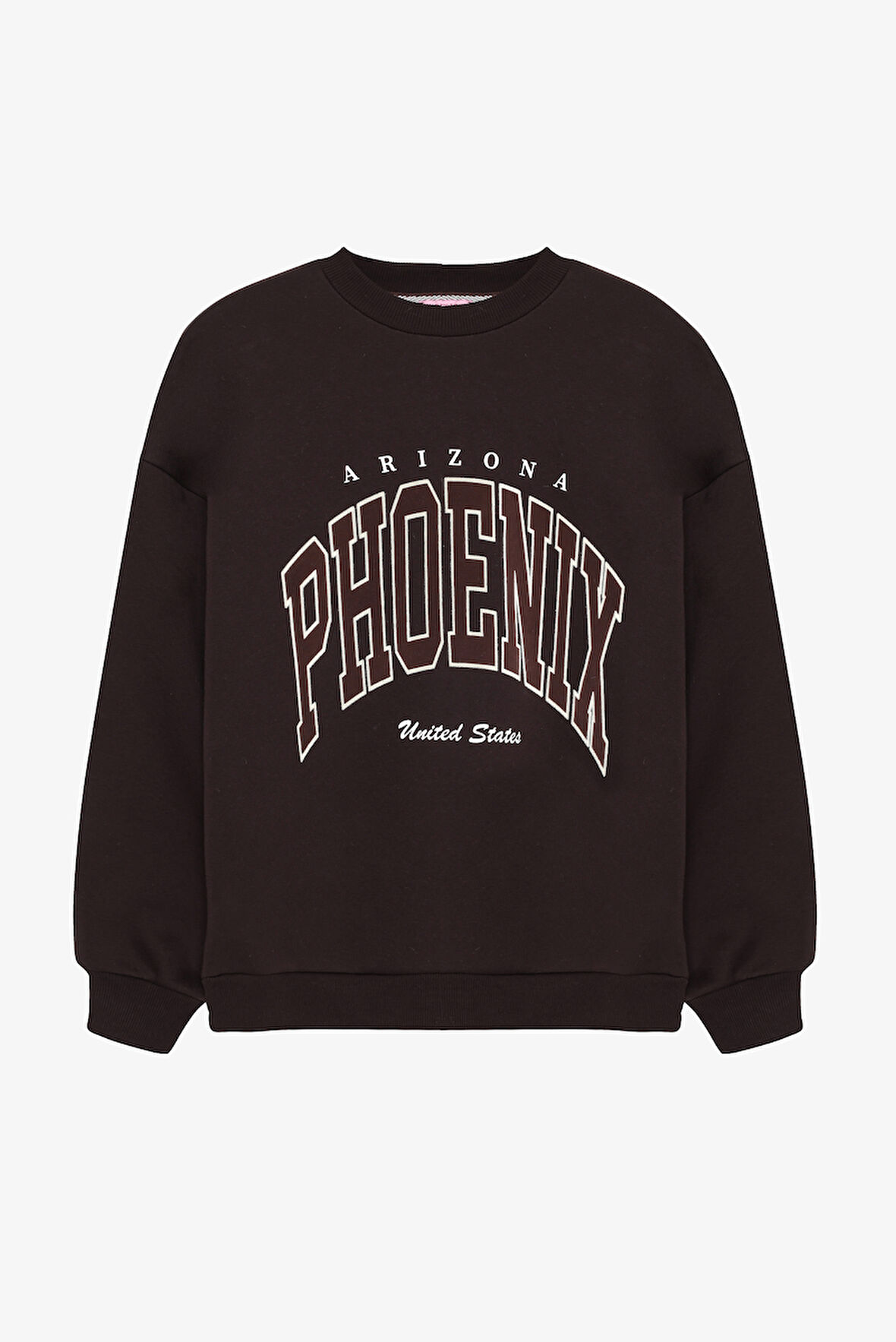 Arizona Baskılı Oversize Sweatshirt Kahverengi