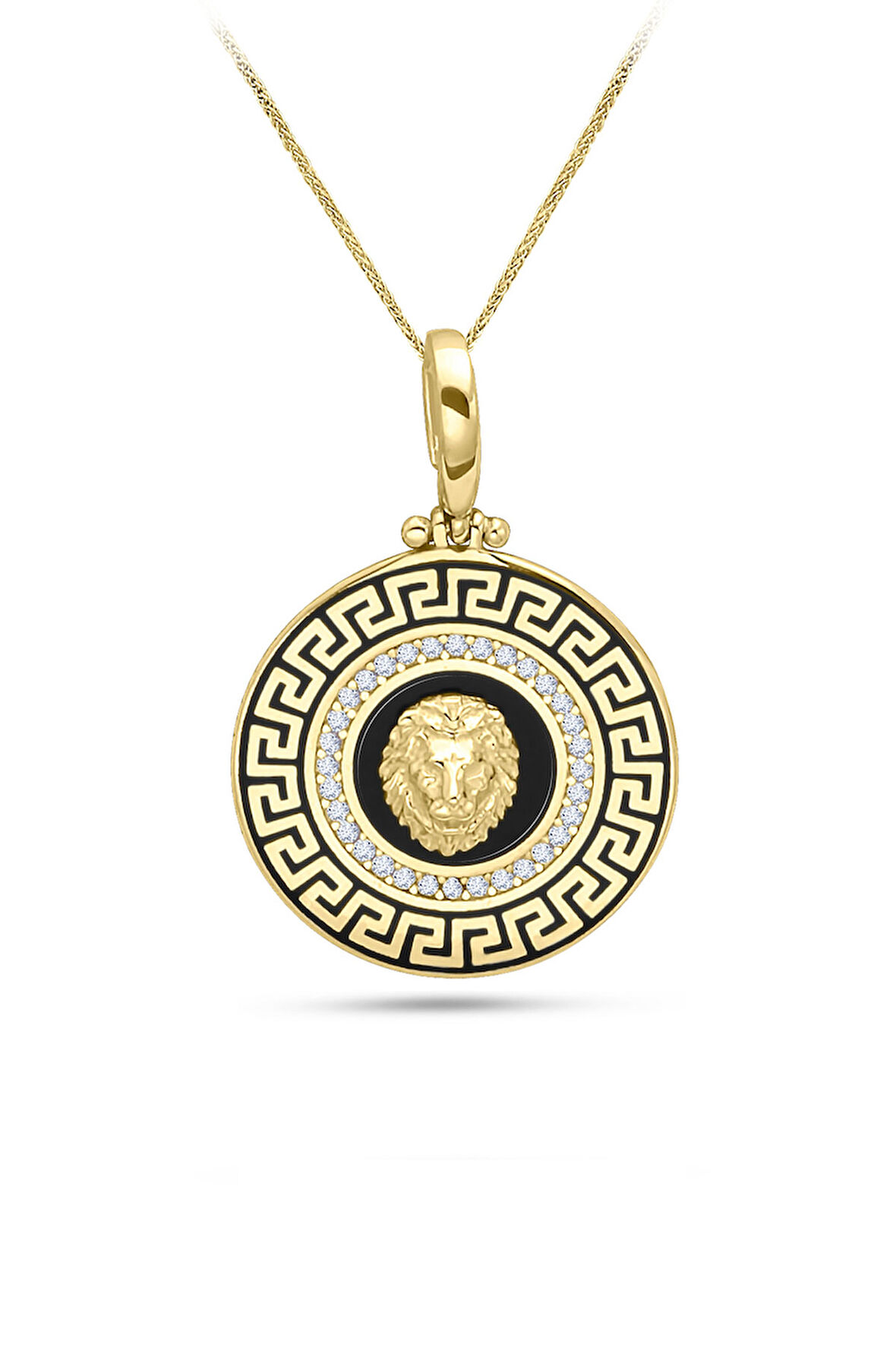 Aslan Başı Altın Erkek Kolye