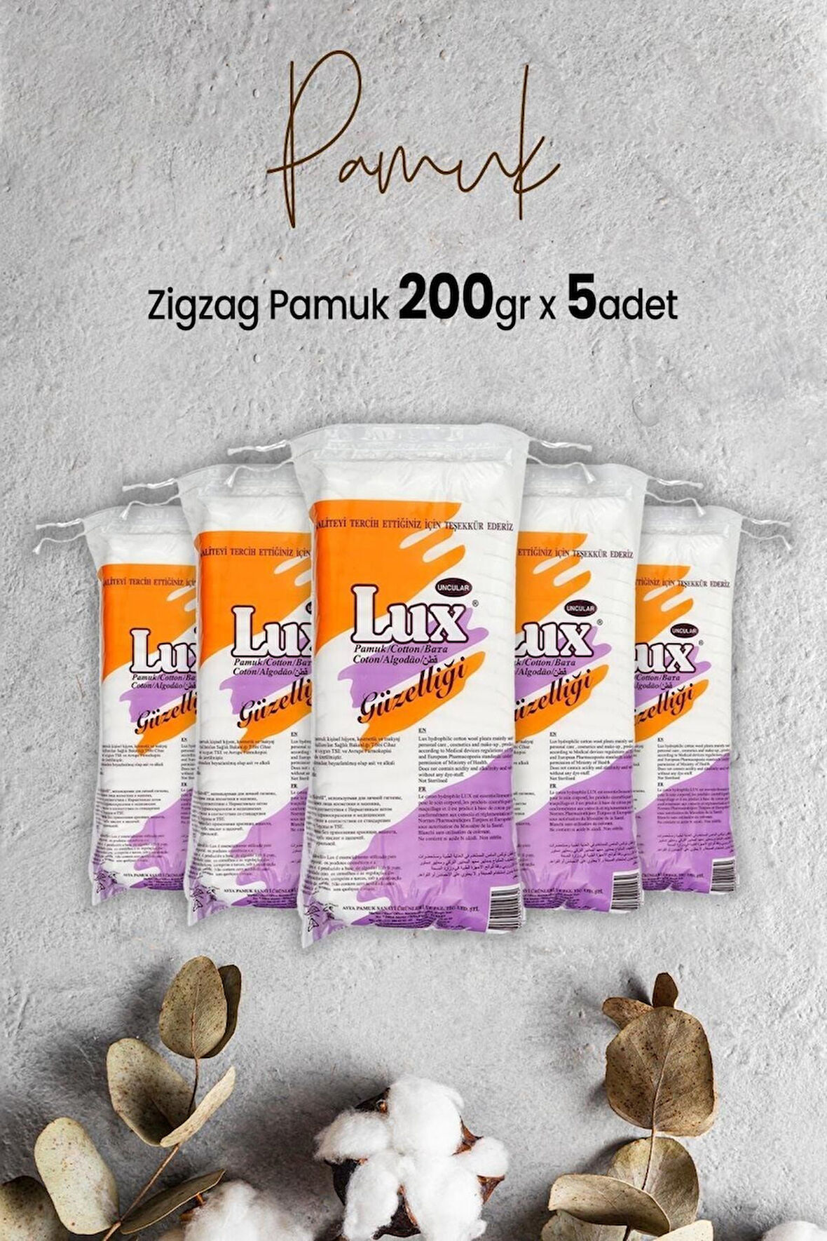 LUX Zigzag Pamuk 200 gr x 5 Adet