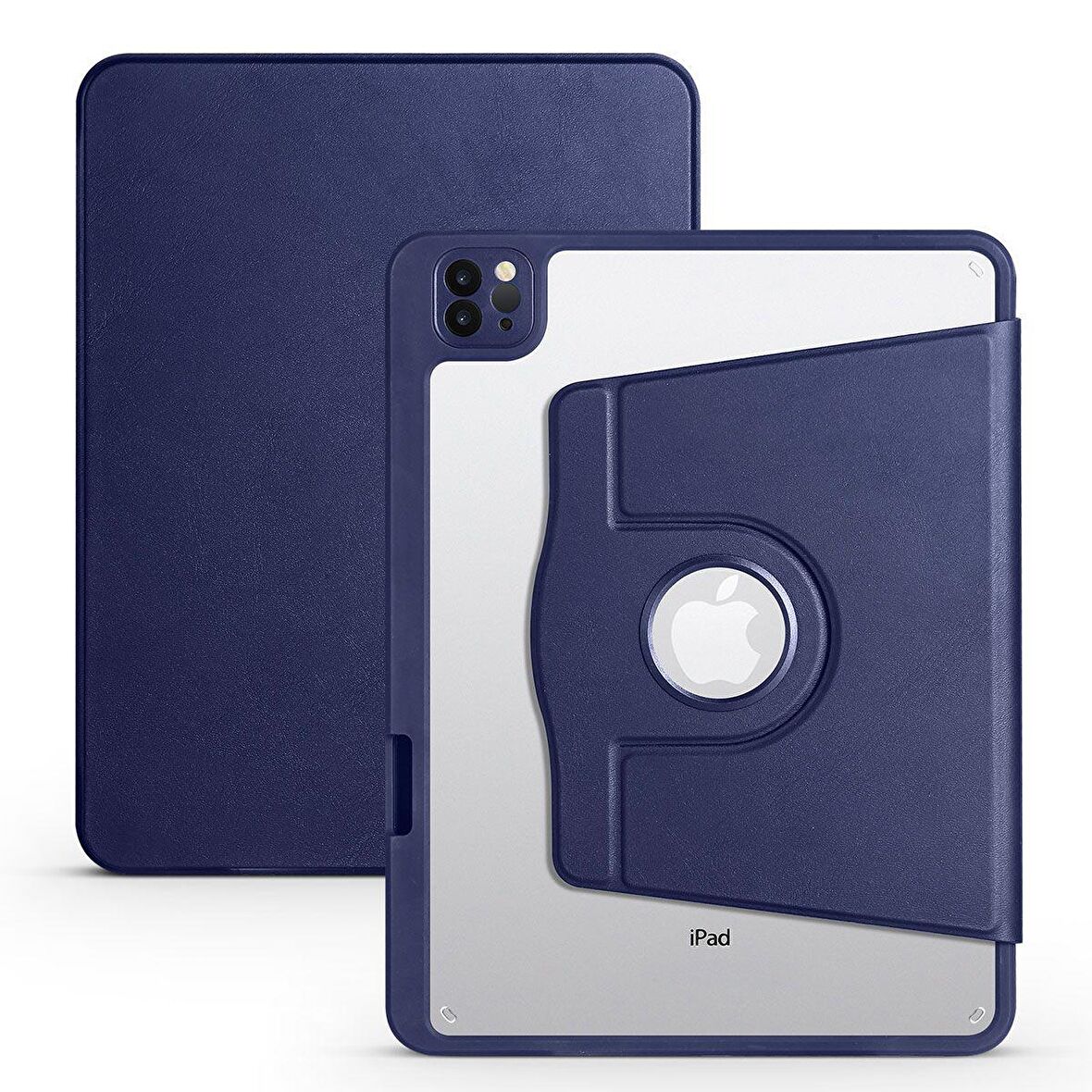 Smcase Apple iPad 10.2 8.Nesil Kılıf Smart Kapaklı Kalem Bölmeli Termik Arkası Şeffaf T1