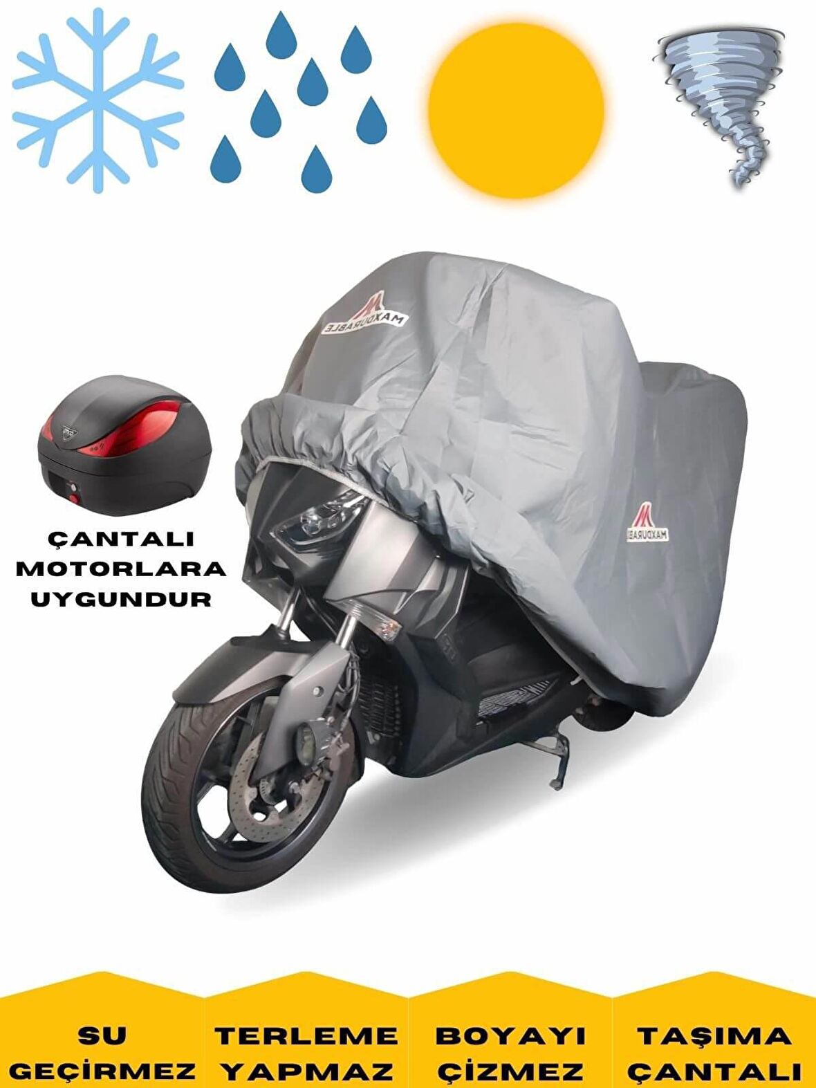 BMW R 1200 GS Adventure Motor Brandası Arka Çanta Uyumlu Su Geçirmez Motosiklet Brandası