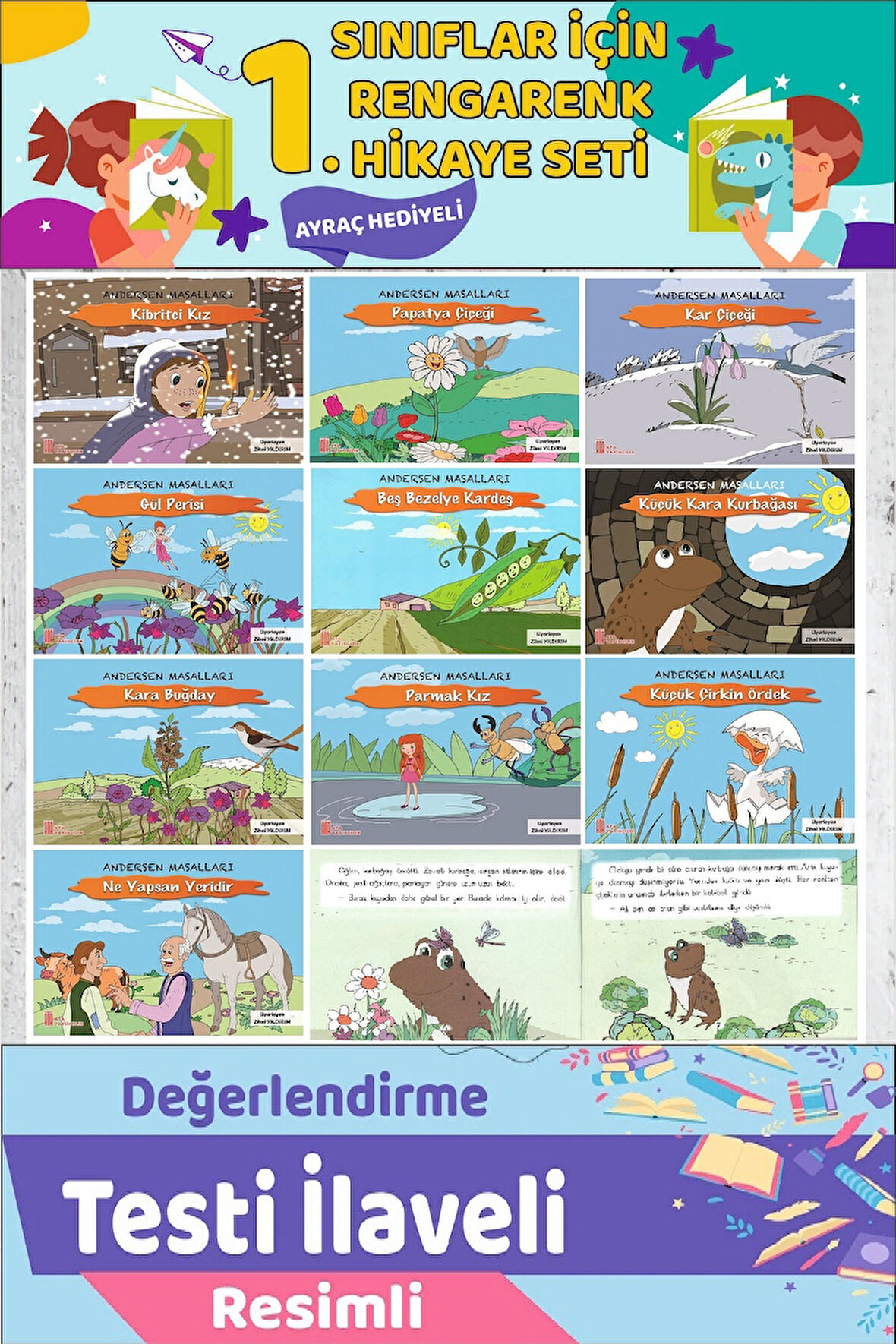 1.Sınıf Birbirinden Güzel 10 lu Masal Seti (16 sayfa)