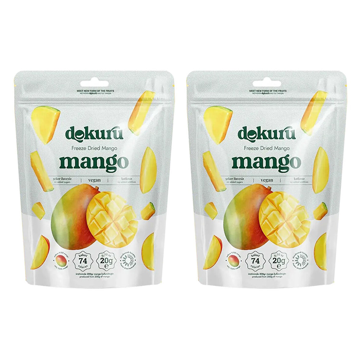 Dokuru Mango Kuru Meyve Cipsi 20 gr x 2 Adet