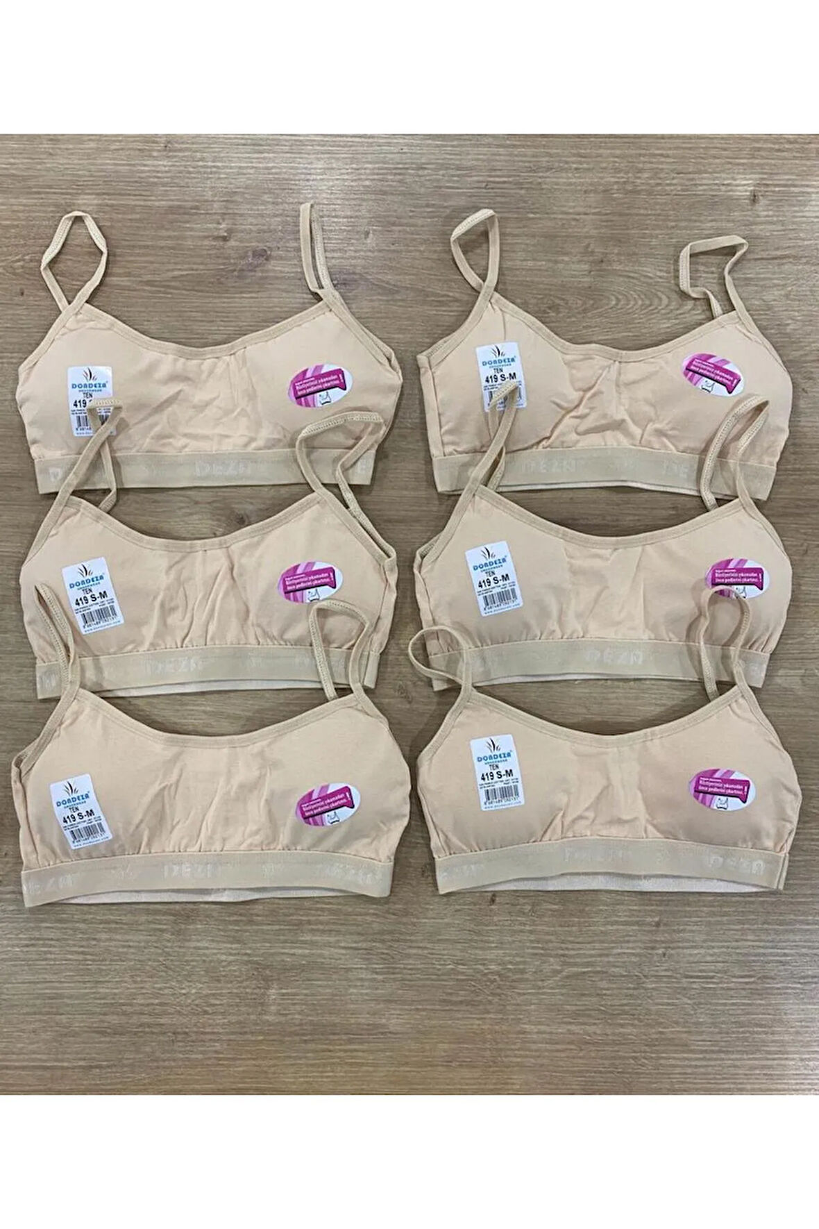 Kız Çocuk Pedli Alıştırma Sütyeni / 6 Adet