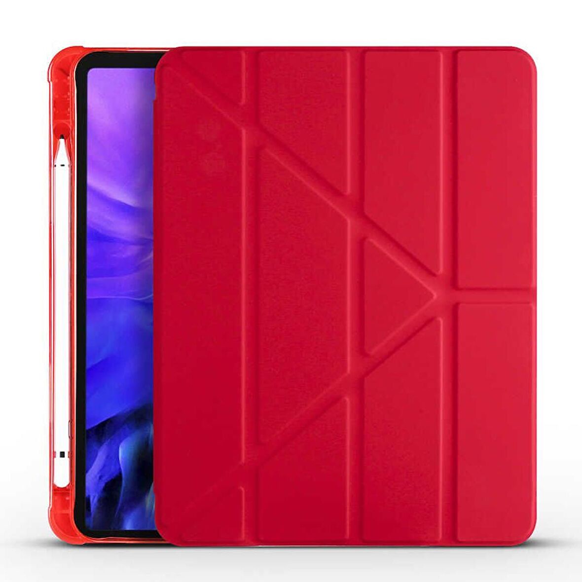 Smcase Apple iPad Air 10.9 2020 4.Nesil Kılıf Katlanabilir Standlı Pu Silikon tf1