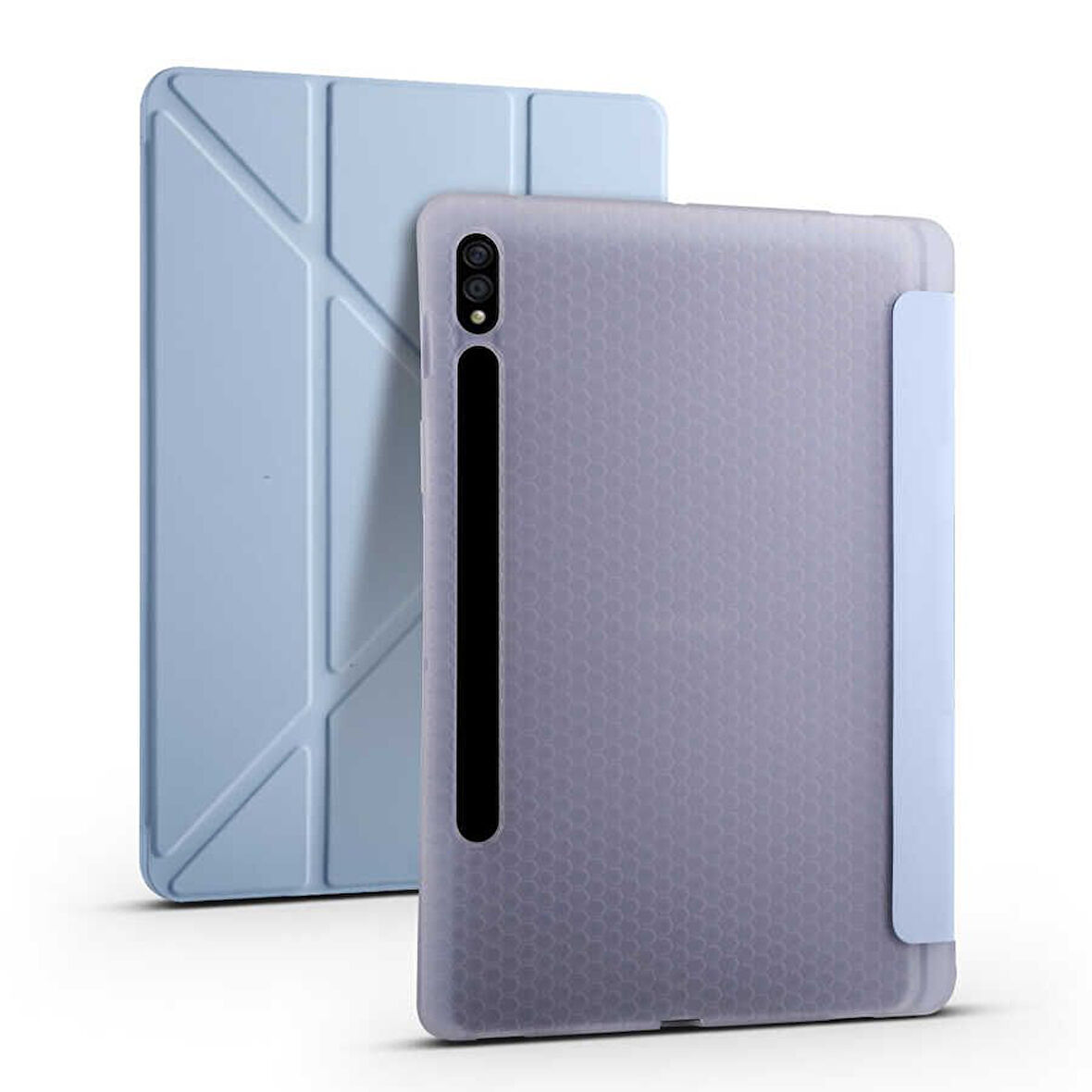 Smcase Samsung Galaxy Tab S7 Plus T970 Kılıf Katlanabilir Standlı Pu Silikon tf2
