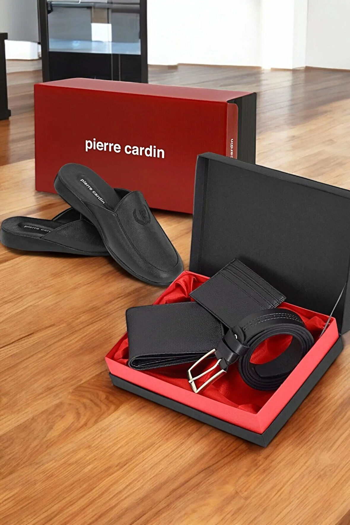 Erkek Hediyelik & Çeyizlik Kemer Cüzdan Terlik 3'lü Damat Seti LL.PC.001.17.C2