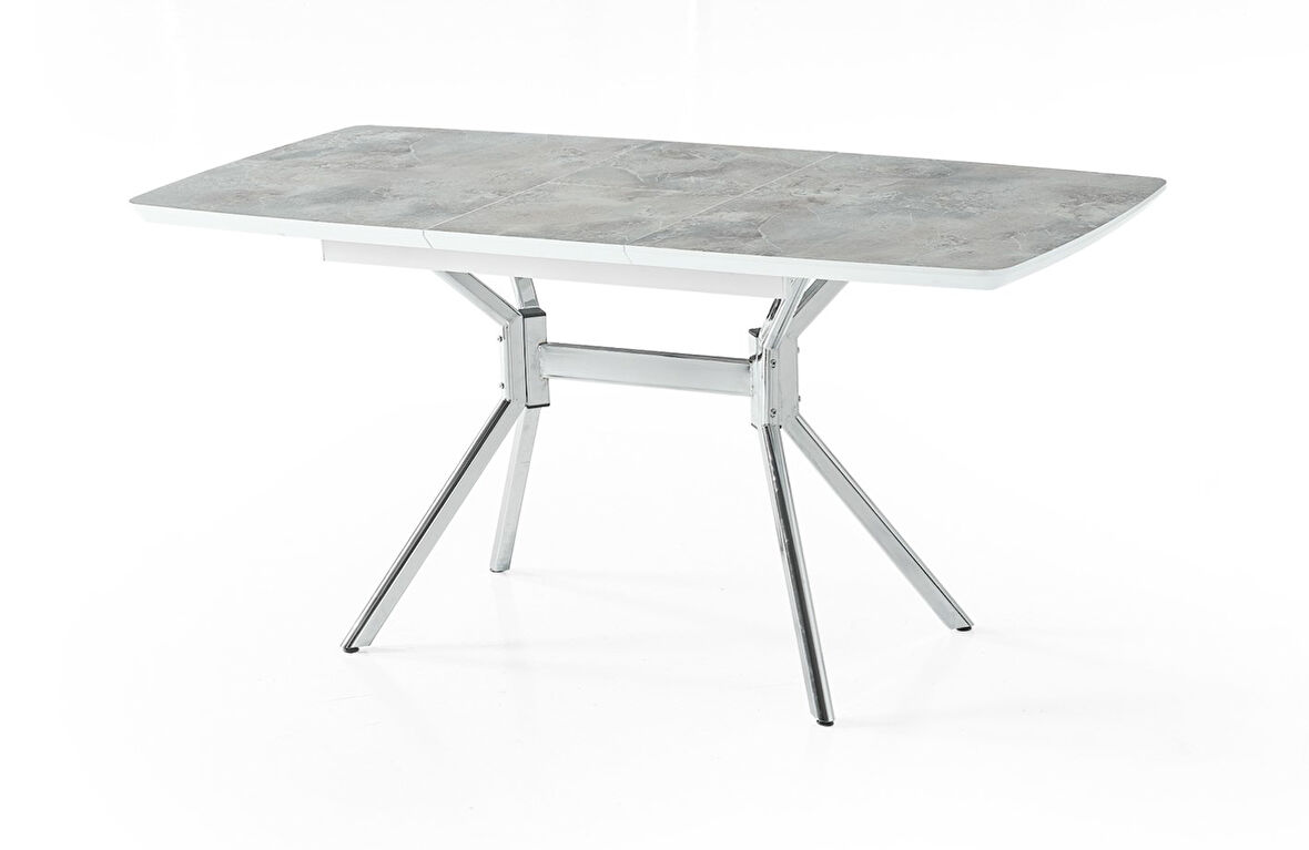 Fursimo Monterra Açılır Yemek Masası – 80 x 130 / 160 cm, Rambla Üst Tabla, Gold Metal Ayak