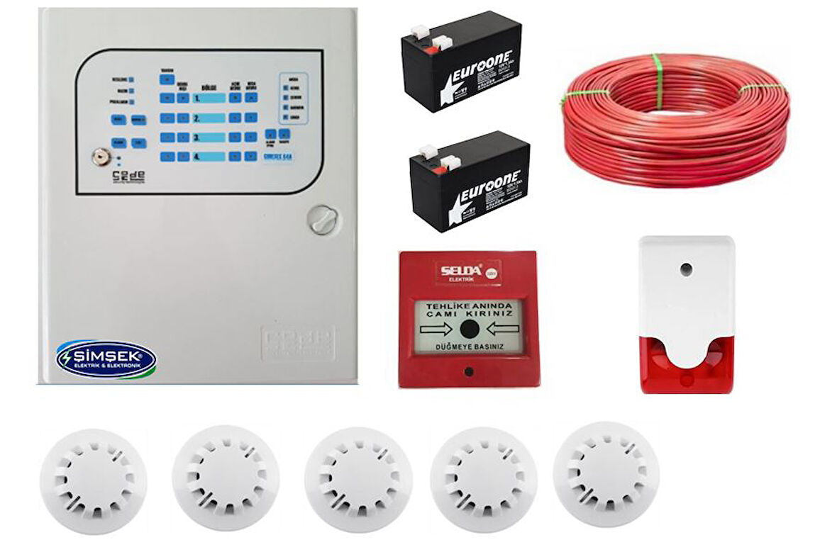 5 Lİ YANGIN ALARM SETİ KABLO DAHİL