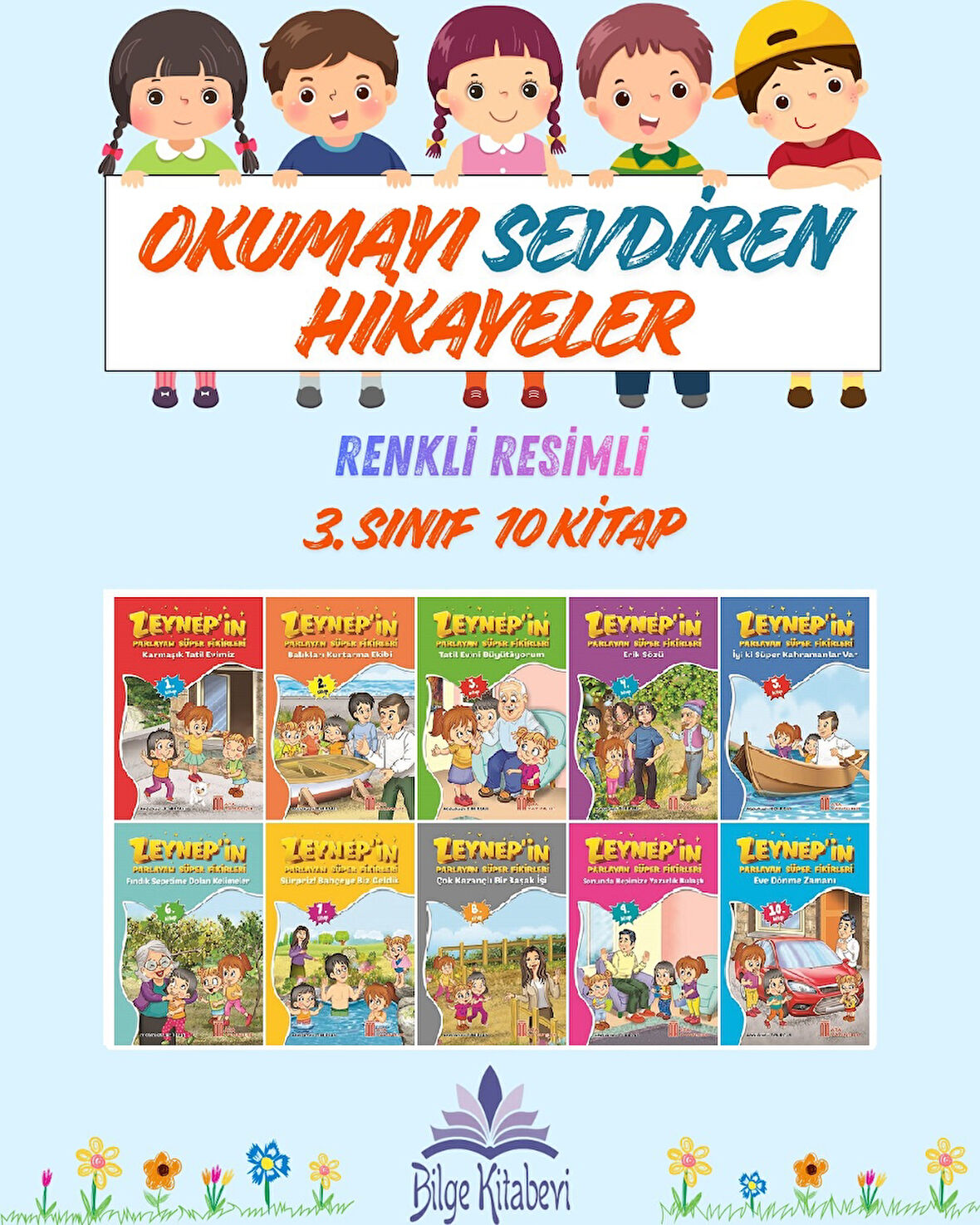 3.Sınıf Okumayı Sevdiren Renkli Resimli Hikayeler 4 - 10 Kitap