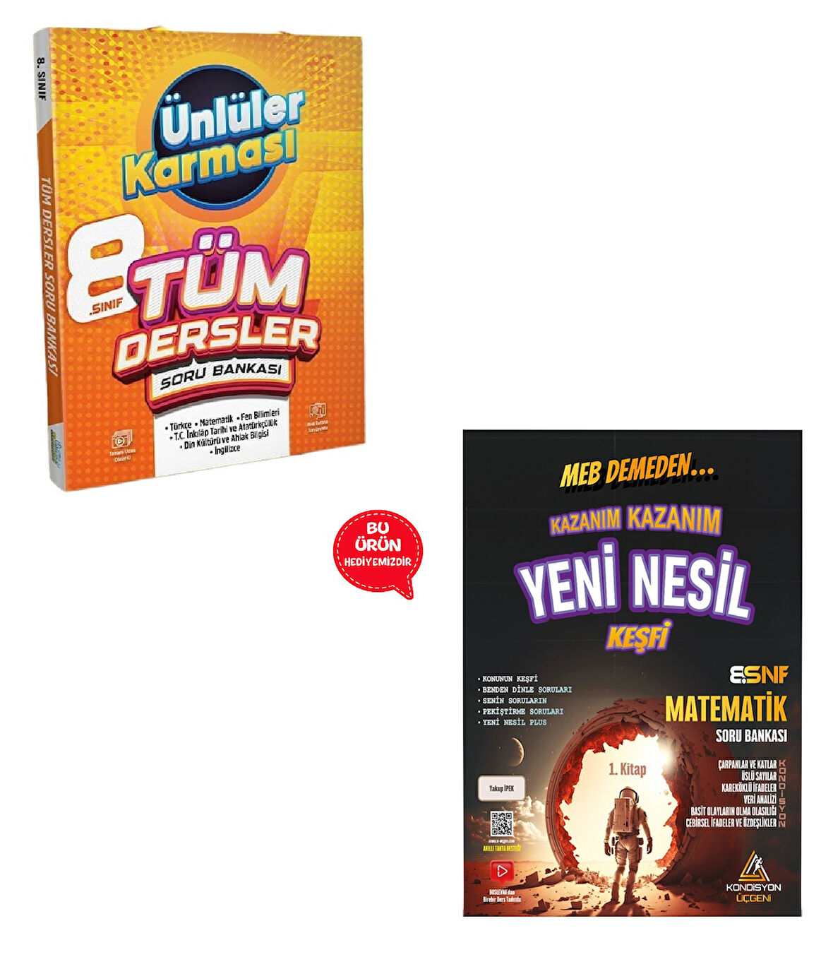 8.Sınıf Ünlüler Karması Tüm Dersler Soru Bankası + Matematik Soru Bankası Hediyeli