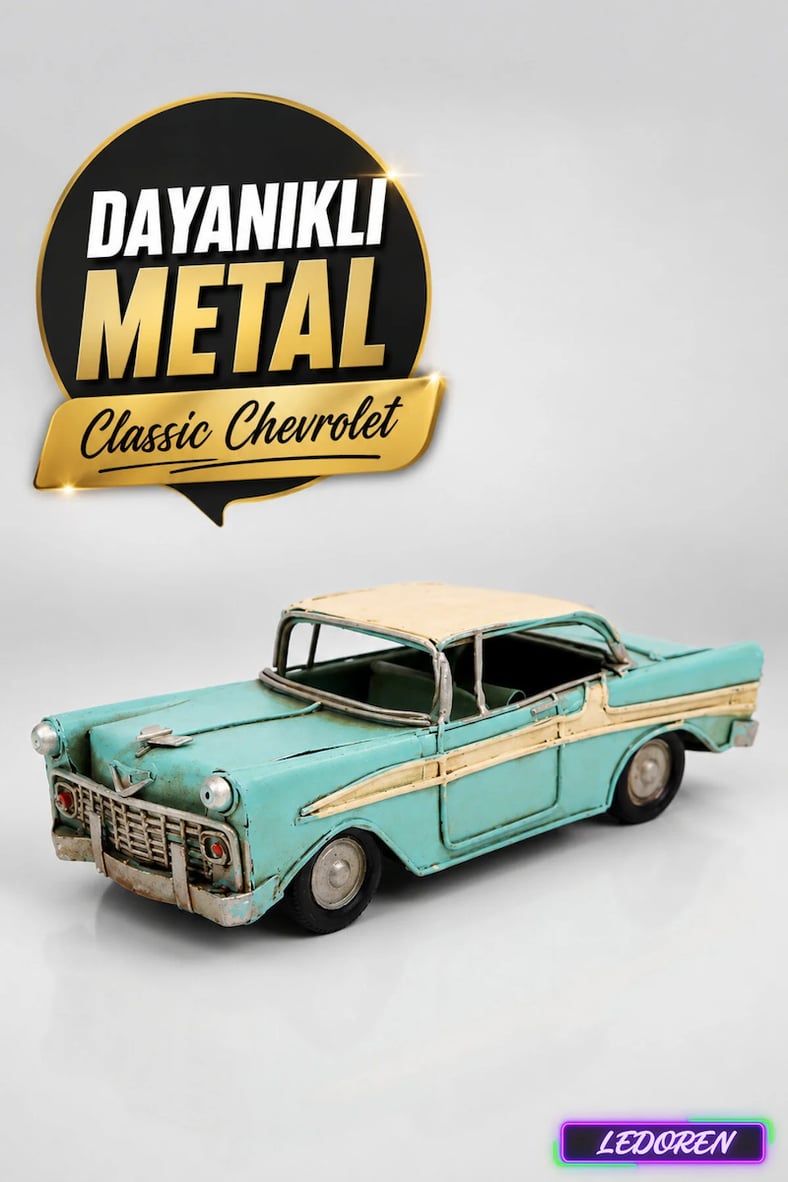 Dekoratif Metal Araba Klasik Vintage El Yapımı Nostaljik Biblo Ofis Ev Dekoru Hediyelik 0910A-2756