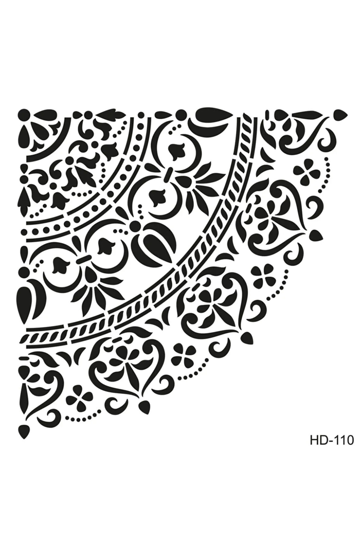 Hd110 Yarım Damask Home Dekor Stencil 45x45