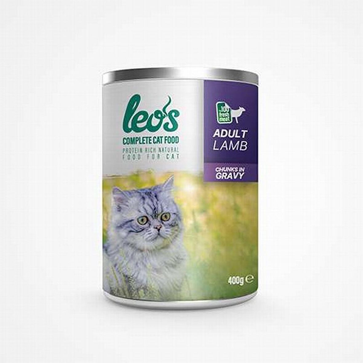 Leos Kuzu Parça Etli Soslu Kedi Konservesi 12x400 Gr 