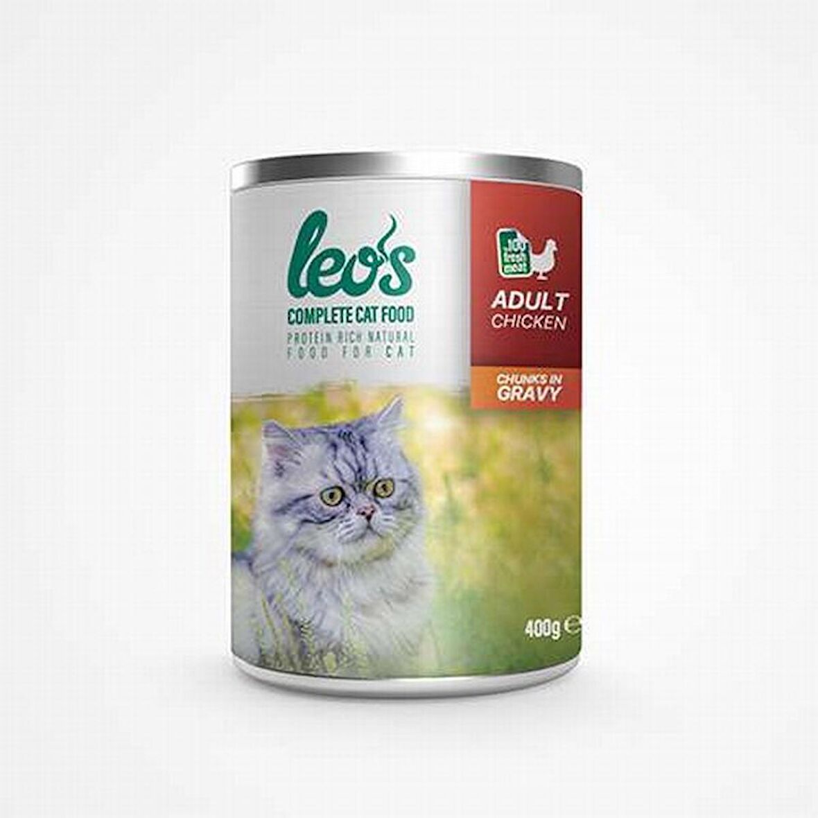 Leos Tavuk Parça Etli Soslu Kedi Konservesi 24x400 Gr 