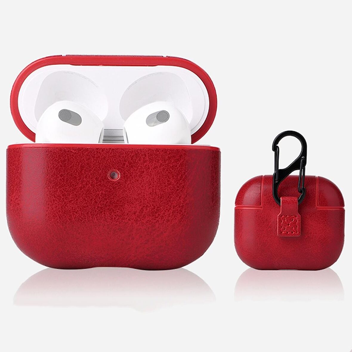 Smcase Apple Airpods Uyumlu 3.Nesil Kılıf Kancalı Suni Deri Silikon SF9