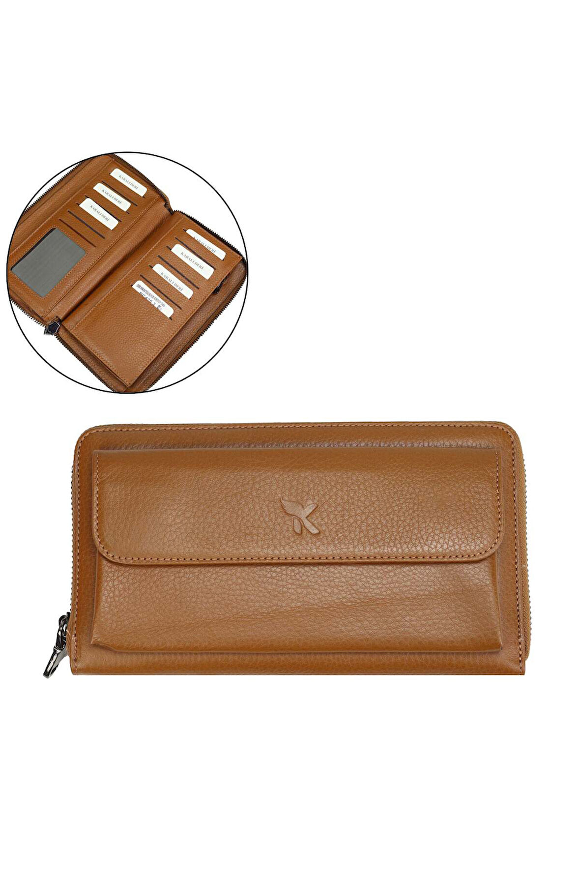 Deri Unısex Portföy Cüzdan Taba BC425-03