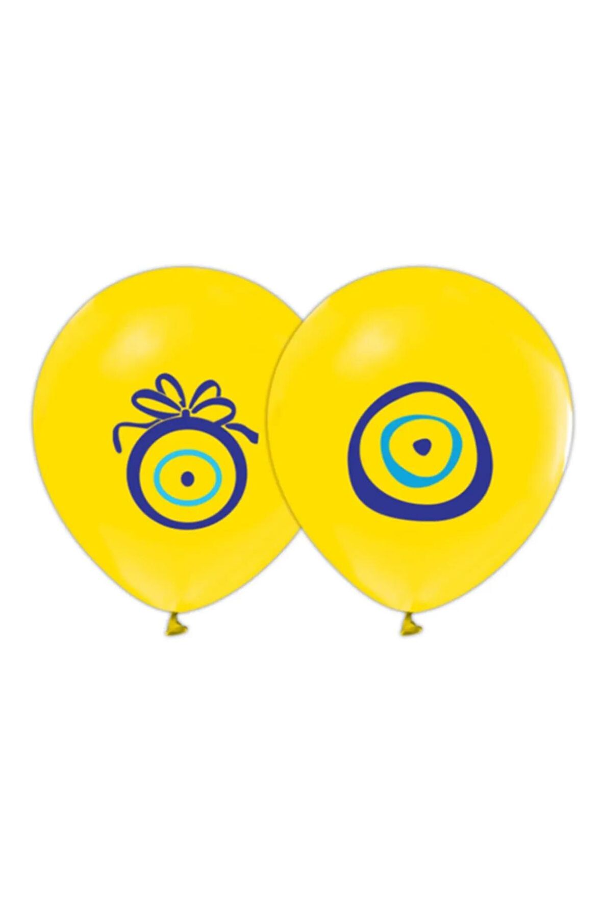 Çepeçevre Nazar Boncuğu Baskılı Sarı Balon 10'lu 