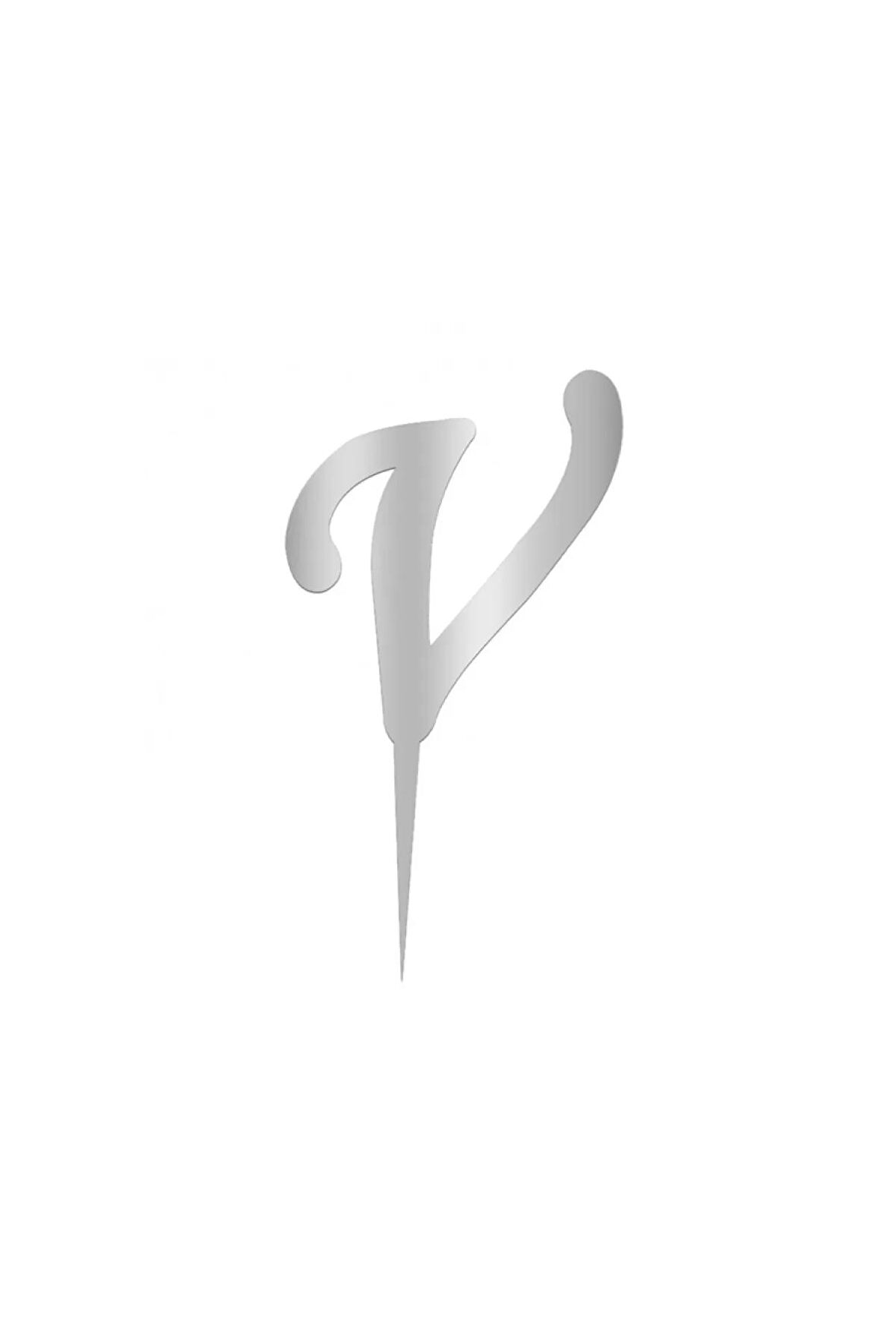 Pleksi Harf 12cm Gümüş V