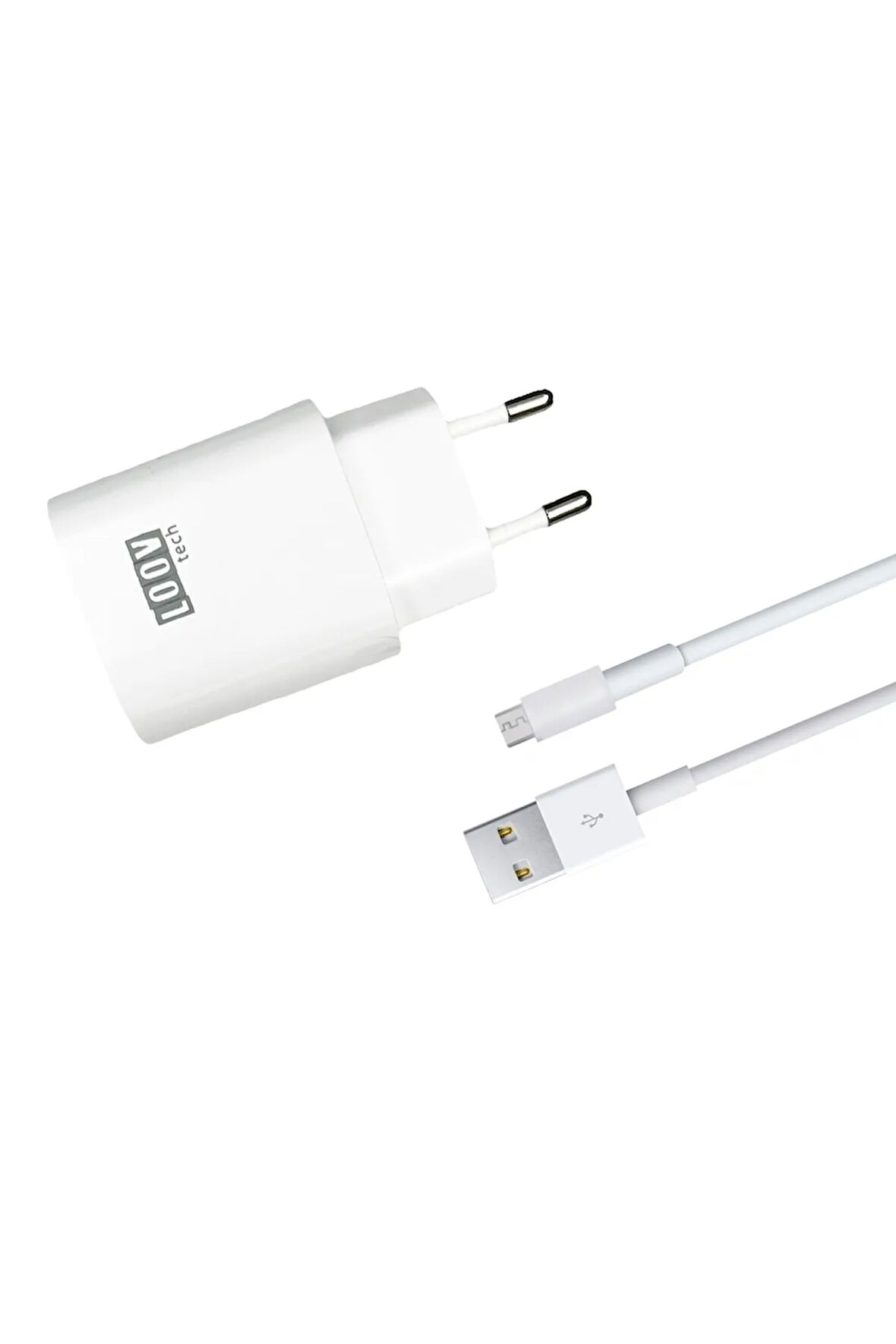 USB Beyaz Telefon Şarj Aleti ve Kablosu Hızlı Şarj Aleti (2.1A 10W 3100mAh+Güvenli ve Stabil Şarj)