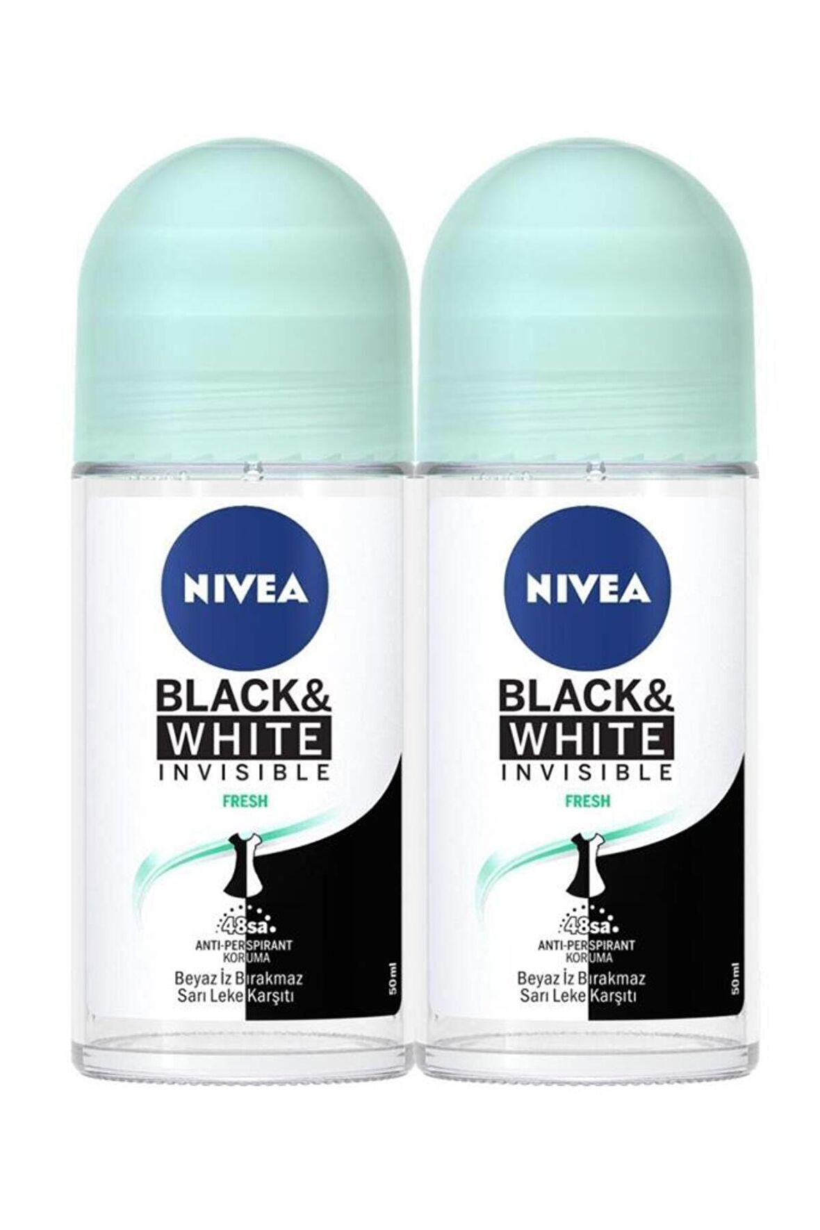 Nivea Invisible Black & White Fresh Kadın Deodorant Roll-on 50 ml 2'li