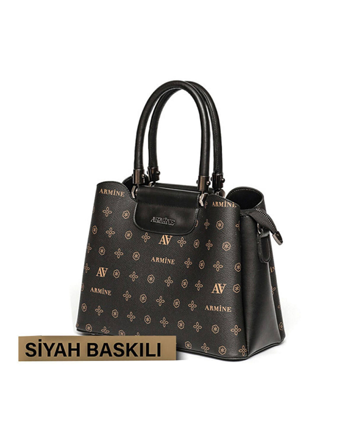 Armine 342 Bayan Çanta Baskılı - Siyah Baskılı-56
