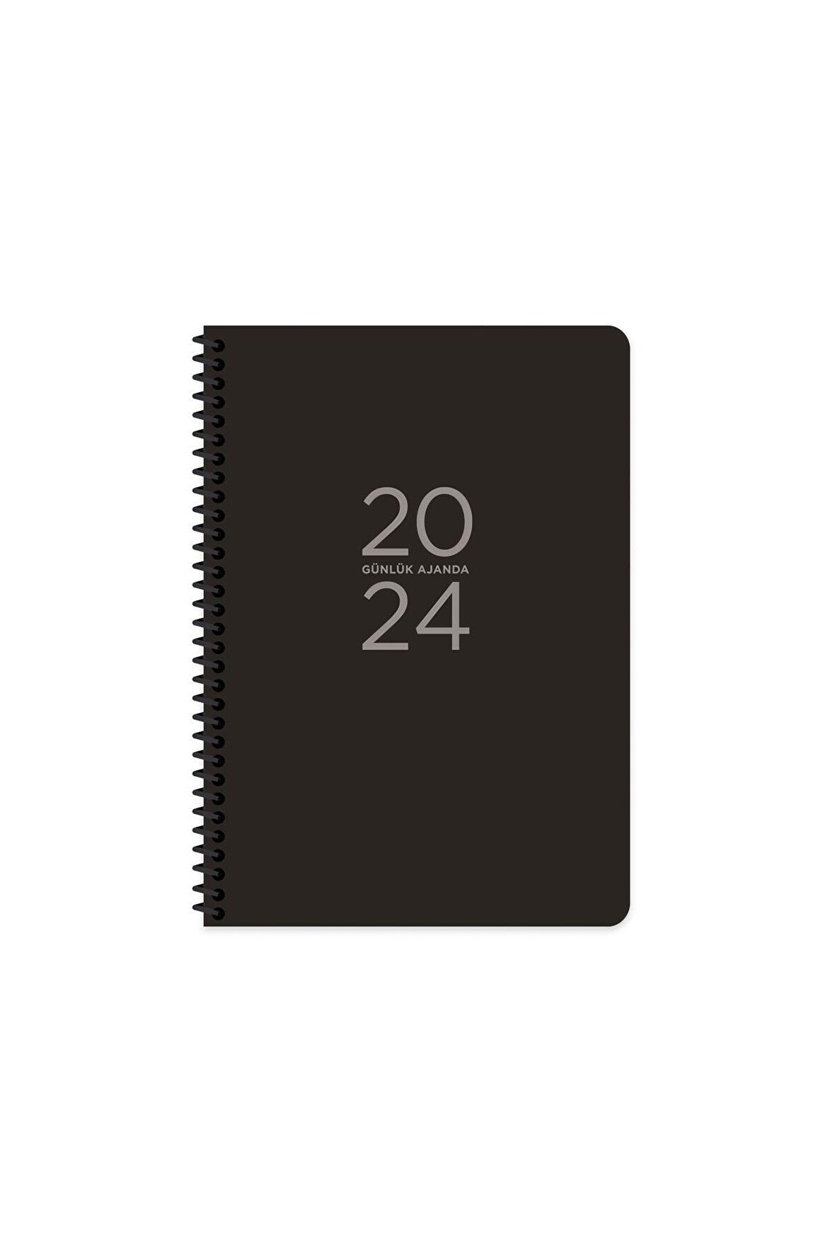 2024 Spiralli Günlük Ajanda Siyah 17x24