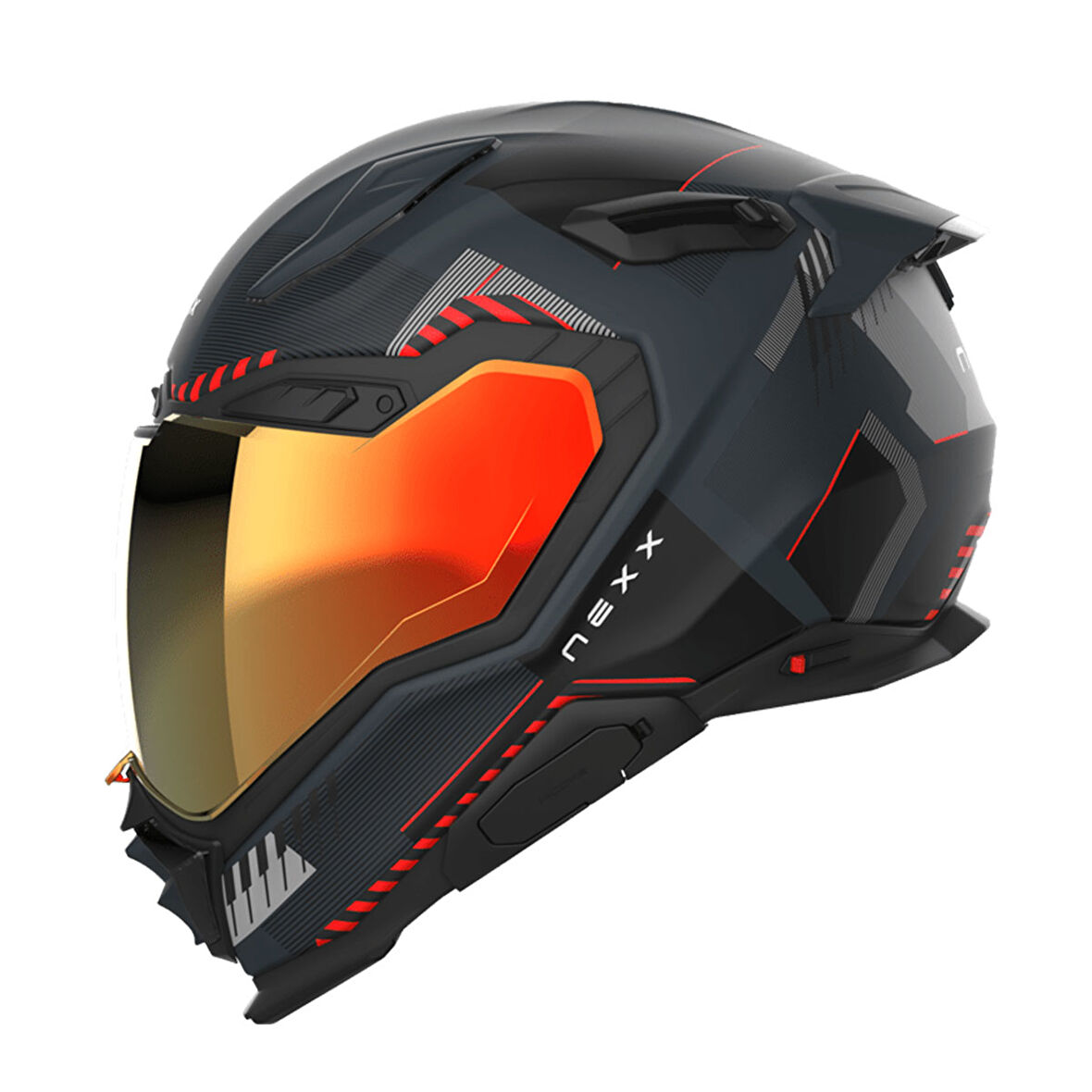 NEXX X.WST 3 FLUENCE MAT GRİ-KIRMIZI KASK