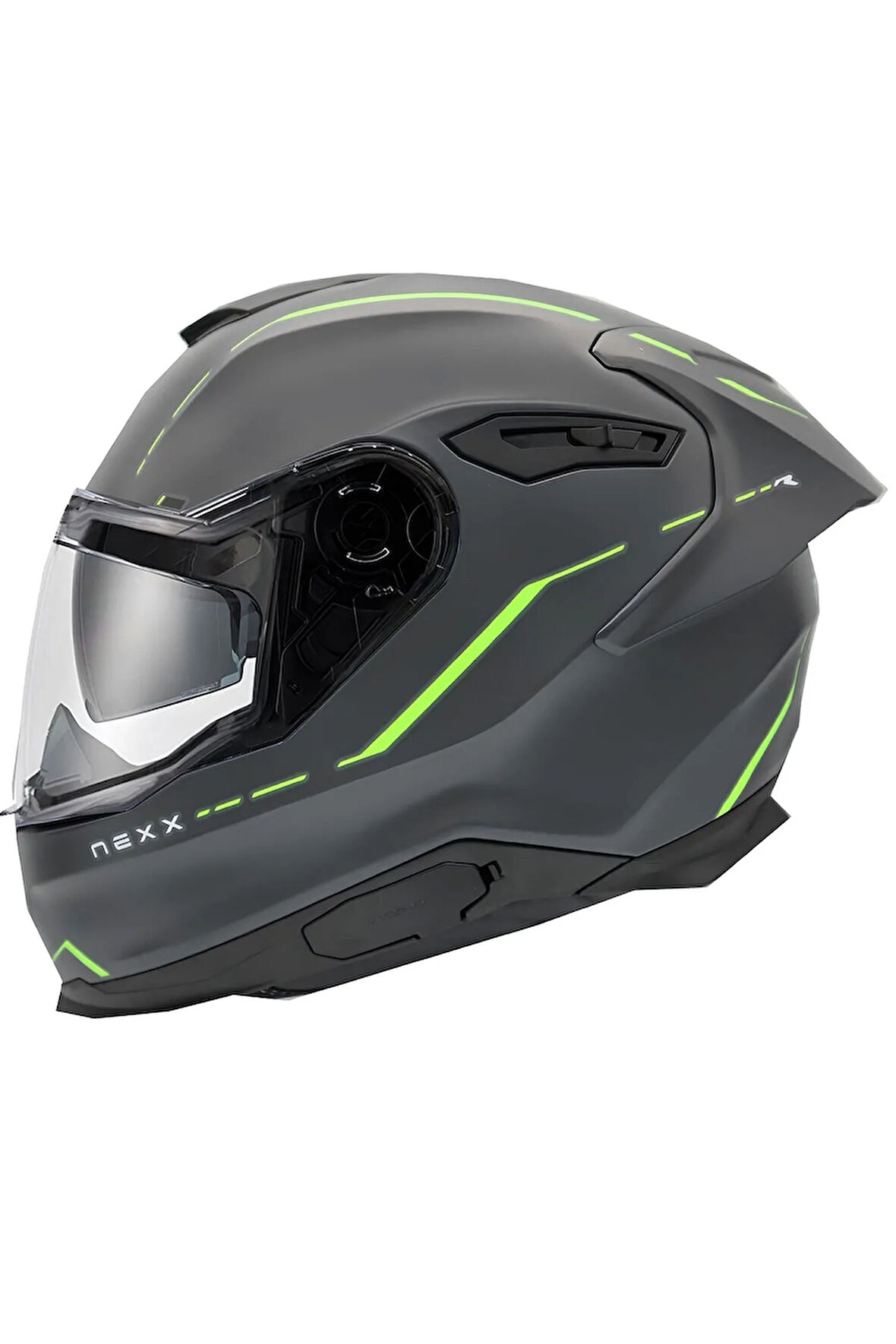 Y.100r React Mat Gri-yeşil Kask