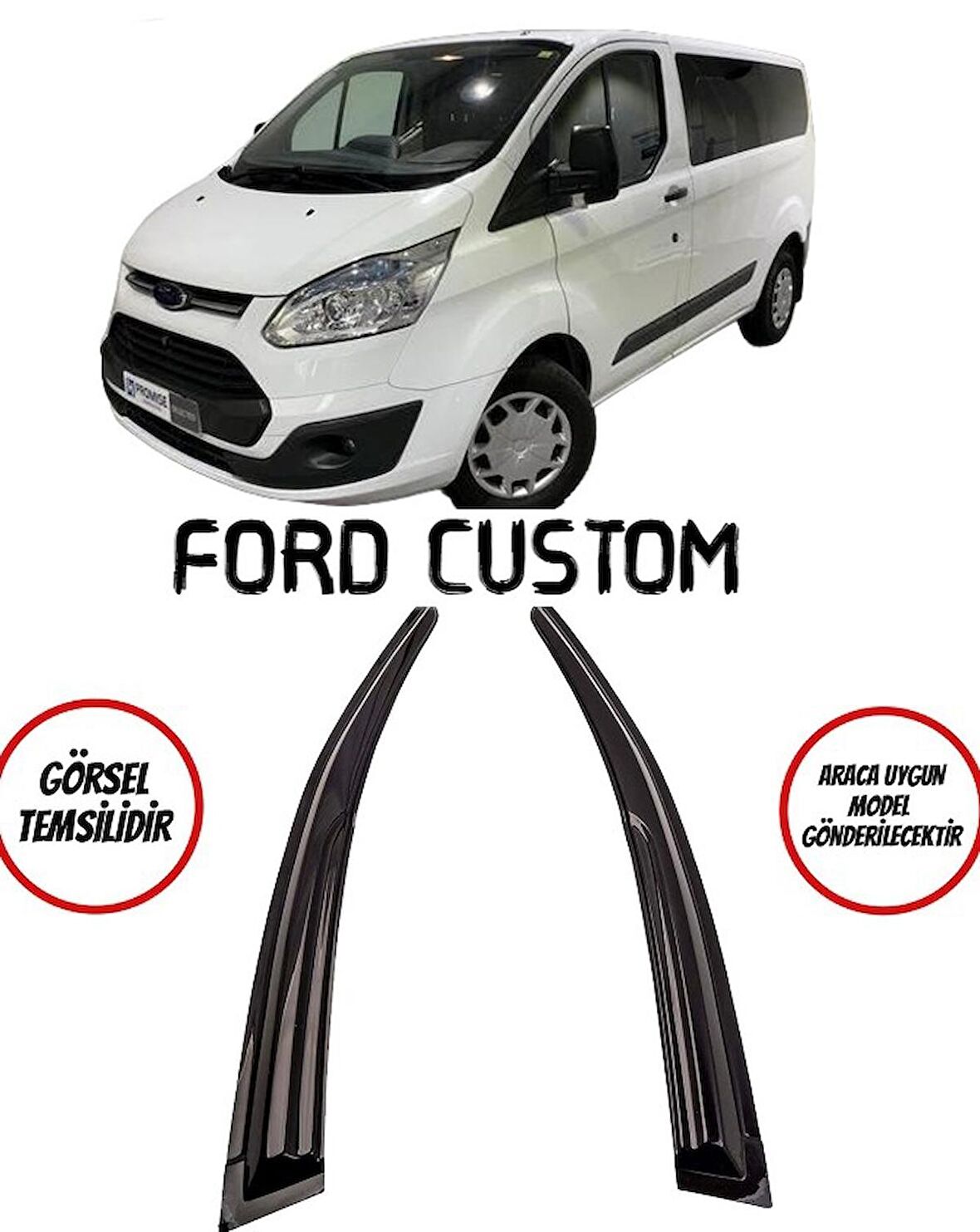 Ford Transit Custom Cam Rüzgarlığı 2li