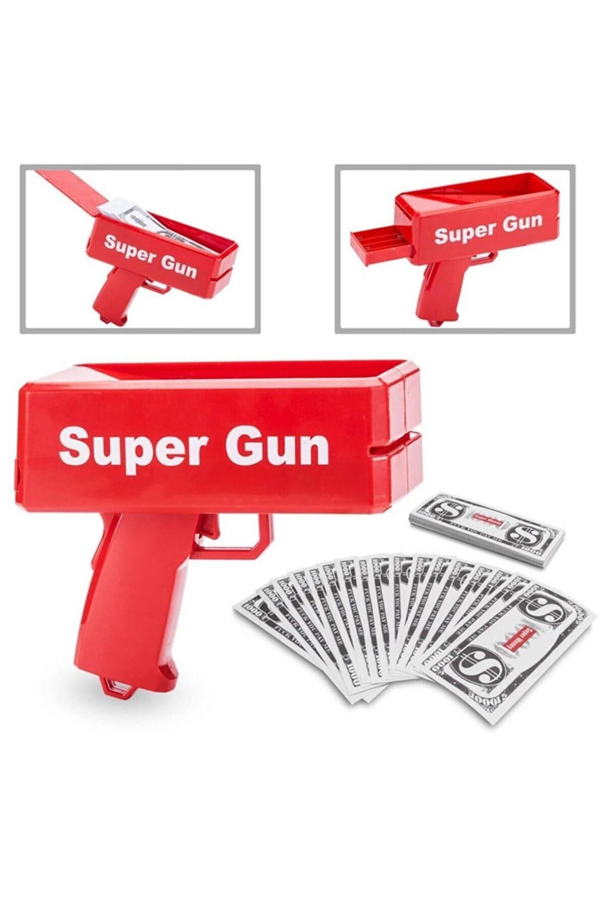 Super Money Gun Para Saçma Tabancası Kırmızı