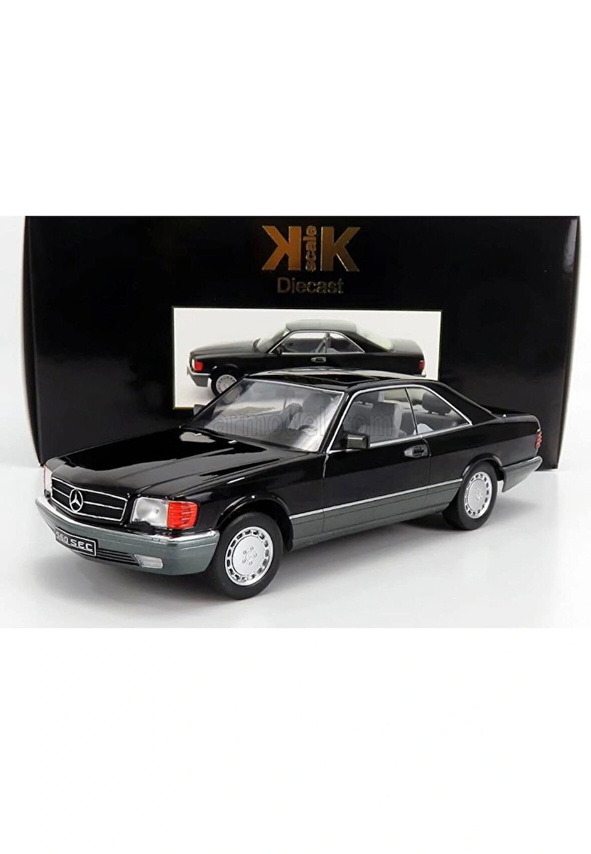 KKSCALE 1:18 Mercedes-Benz 560 SEC – C126 1985 Siyah - Limited Edition 1000 pcs-  Model Araba
