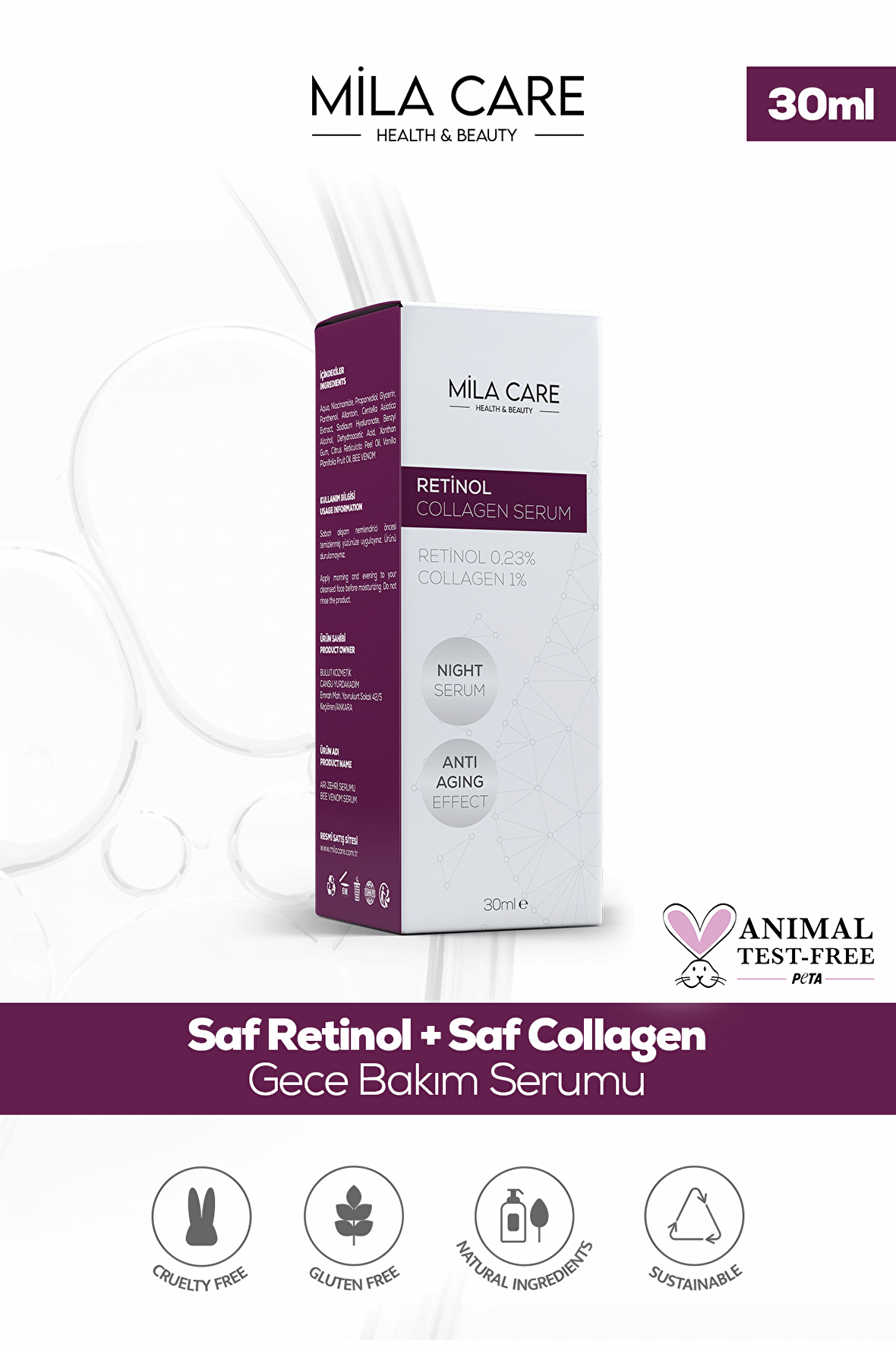 Kırışıklık Ve Anti-aging Retinol Collagen Serum 30ml